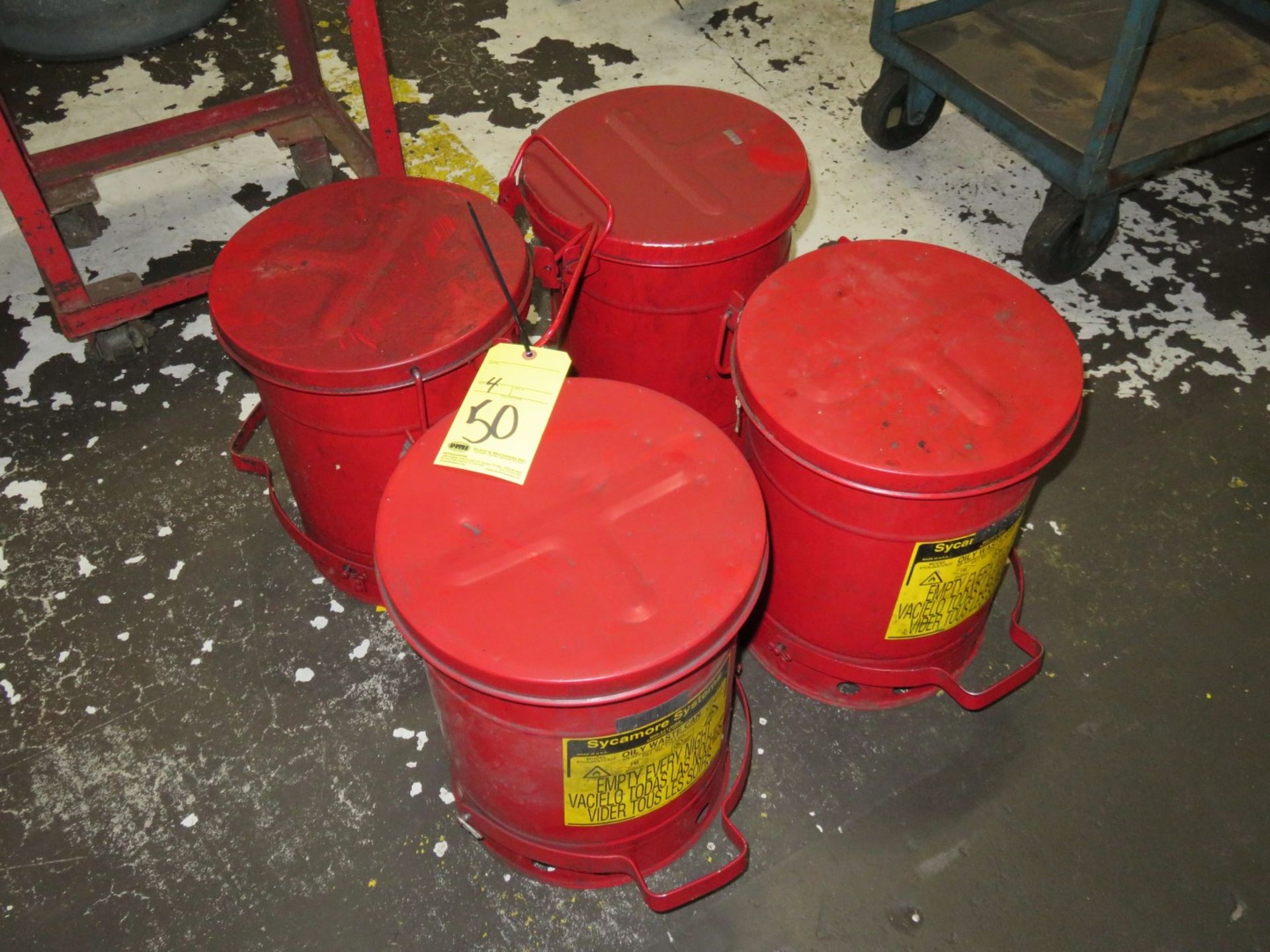 LOT OF WASTE CANS, oily (4)