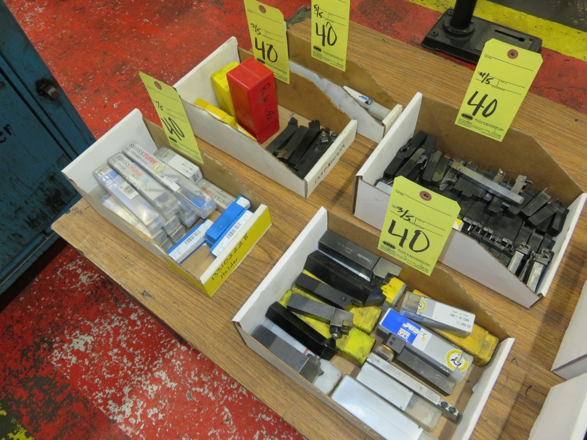 LOT CONSISTING OF, insert type tool holders, cut-off holders, knurling tool, (5) boxes, assorted
