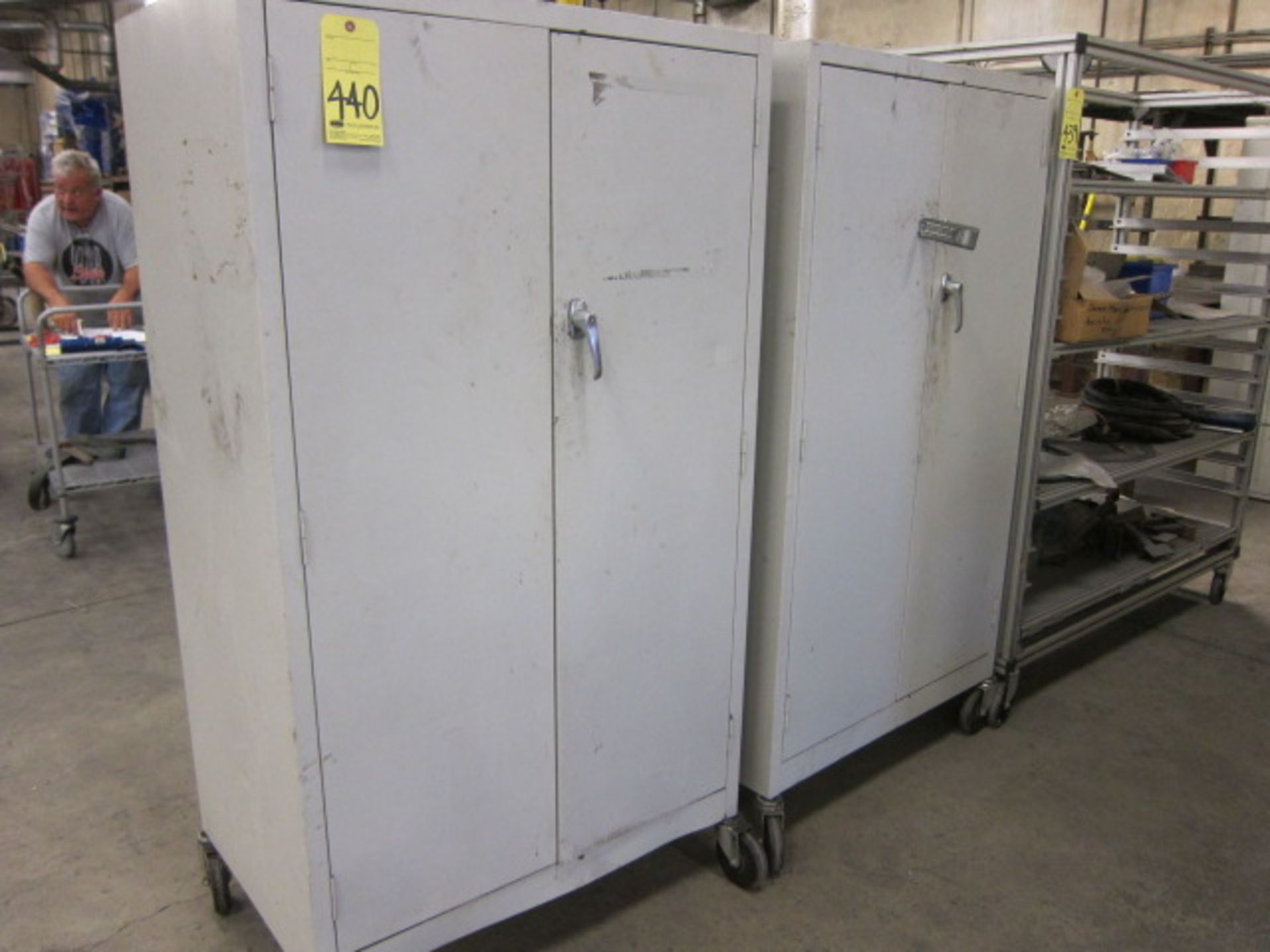 LOT OF ROLL-AROUND CABINETS (2), 24 x 36 x 66" ht., on wheels, w/contents