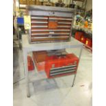 STEEL CART, w/toolbox & hand toolboxes (6)