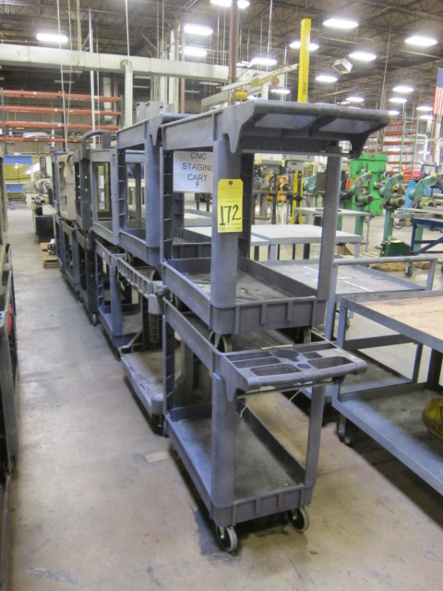 LOT OF PLASTIC SHOP CARTS (12), wheel mtd.