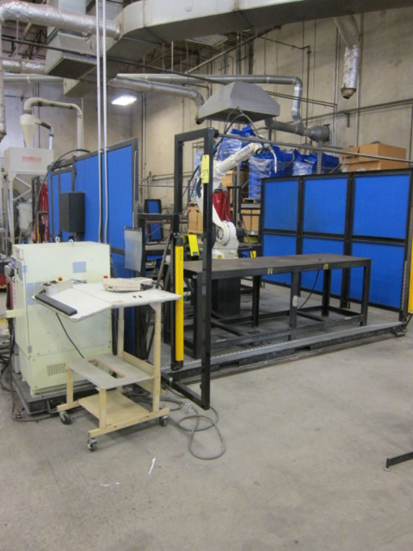 CNC ROBOTIC WELDING SYSTEM, OTC MDL. AII-V6L, new 2/2011, (2) 28" dp. x 95"W. weld fixture tables,