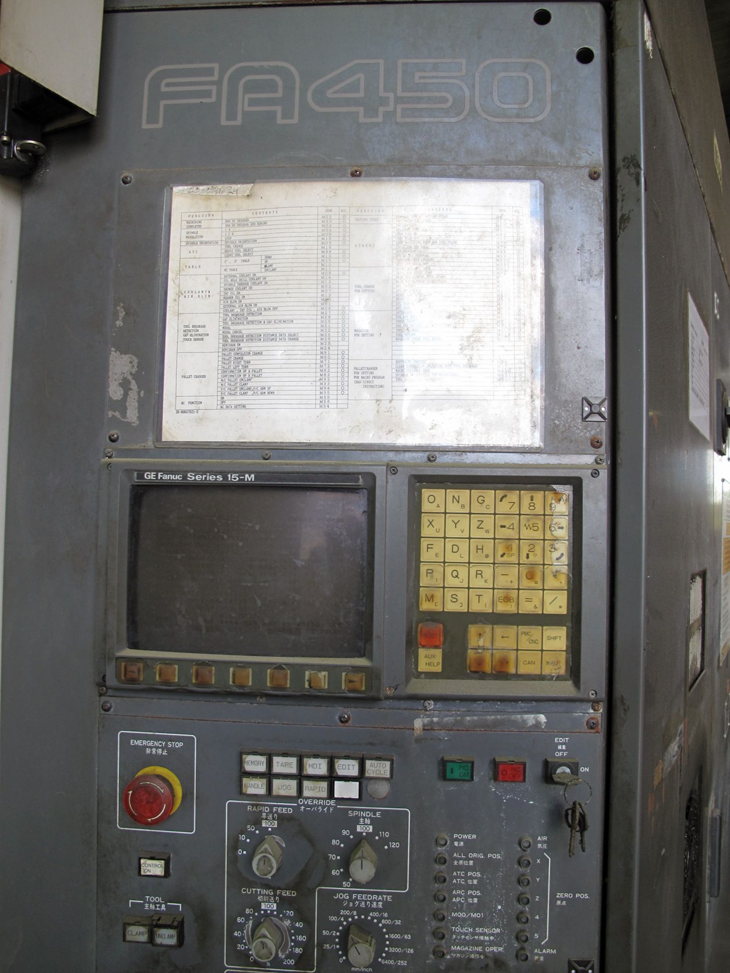 CNC HORIZONTAL MACHINING CENTER, TOYODA CNC MDL. FAA50, Series 15M CNC control, (2) pallets, 17.7" x - Image 7 of 8