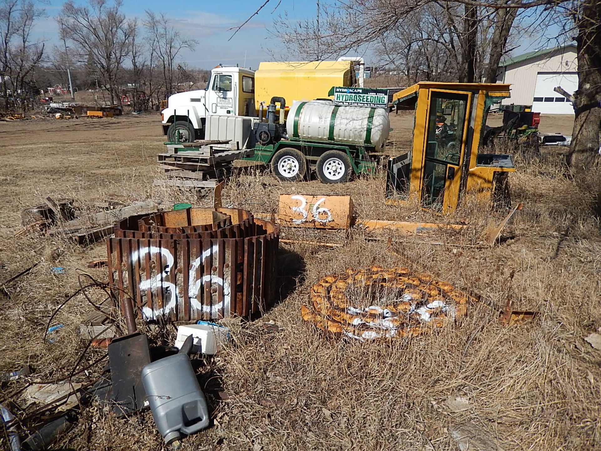 LOT: Misc. Parts for Cold Planer: Track, Drive Chain, Operator's Cab