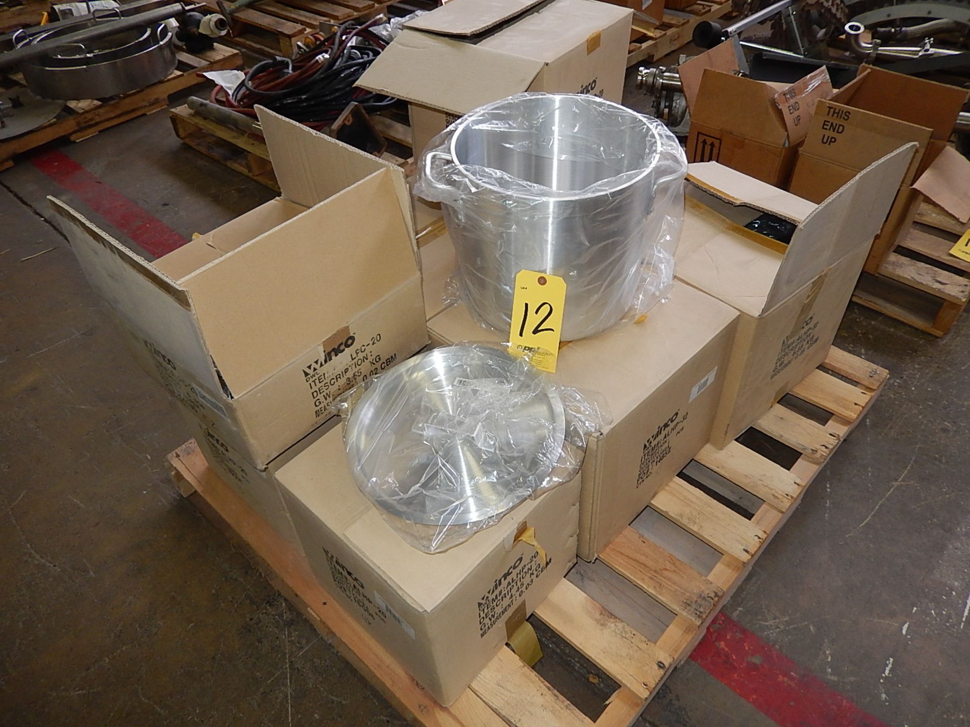 LOT: (8) Boxes Aluminum Pots & Covers on Pallet