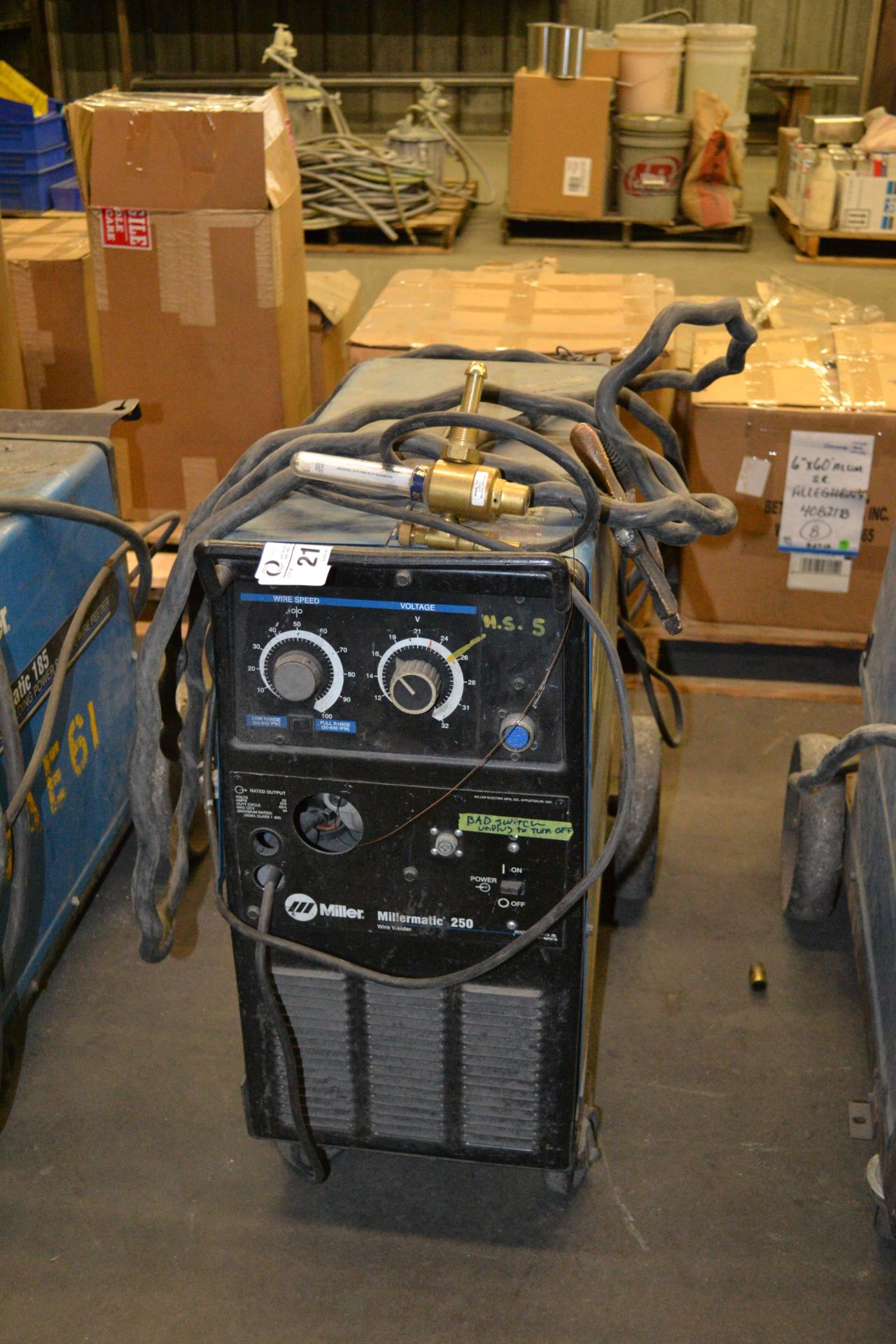 Millermatic 250 CV/DC welder, wire feeder  SN: KH530162