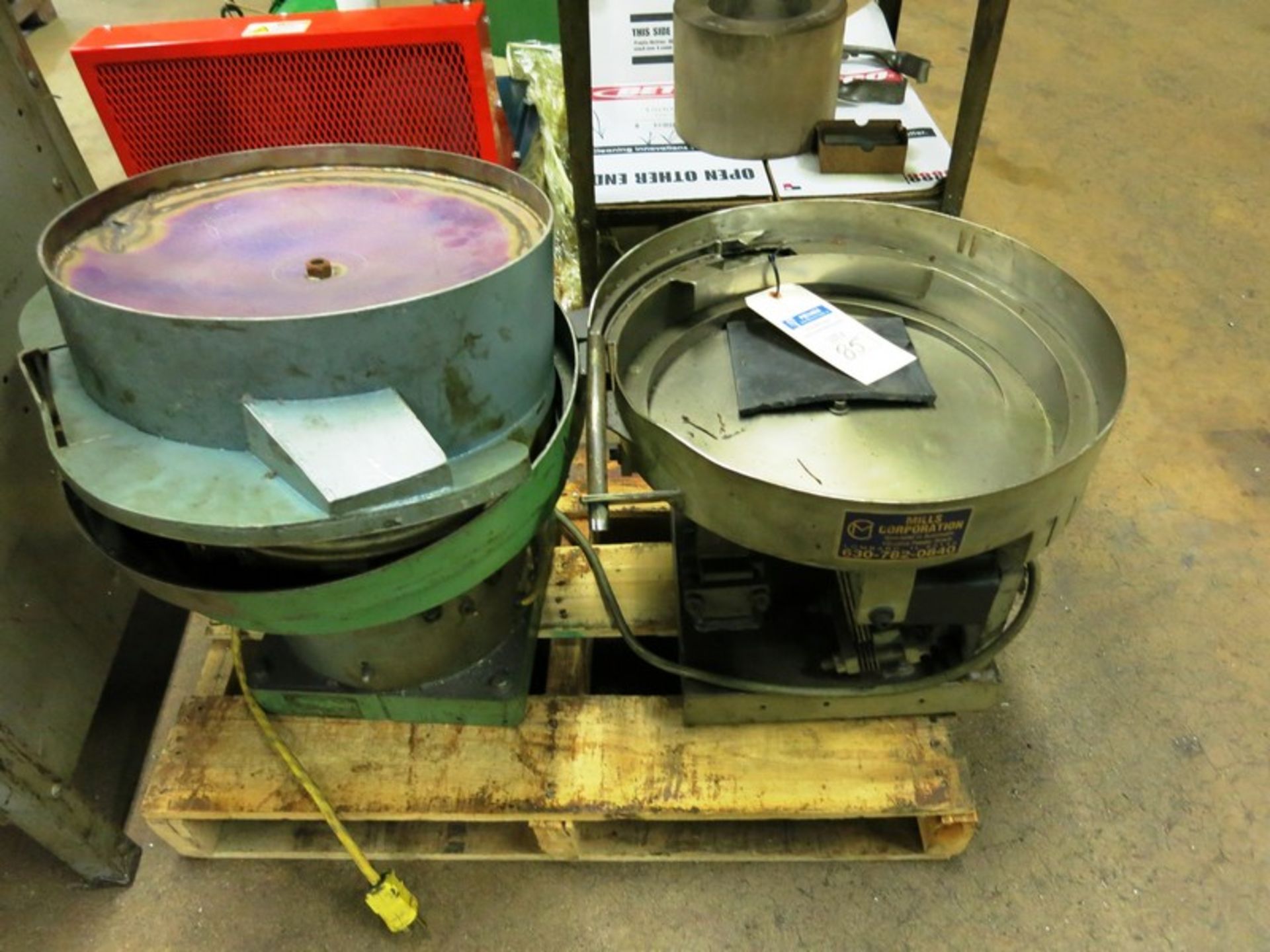 Pallet with (2) Vibratory Feeder Bowls