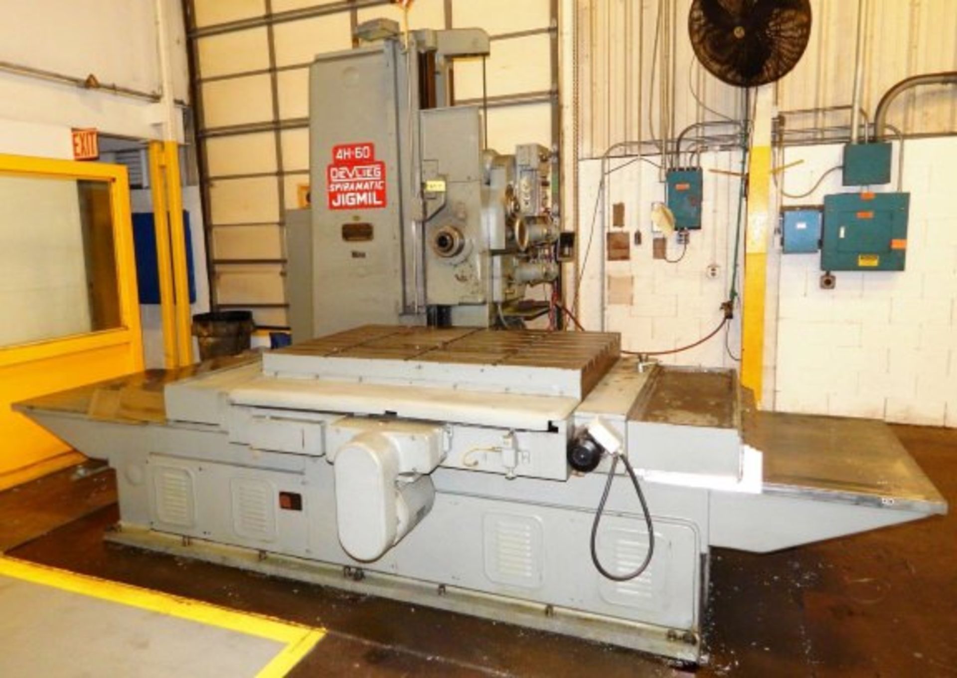 DEVLIEG 4H60 SPIRAMATIC JIG MILL, 4'' SPINDLE DIAMETER, SPEEDS: (16) 21-1000 RPM, #50 SPINDLE TAPER,