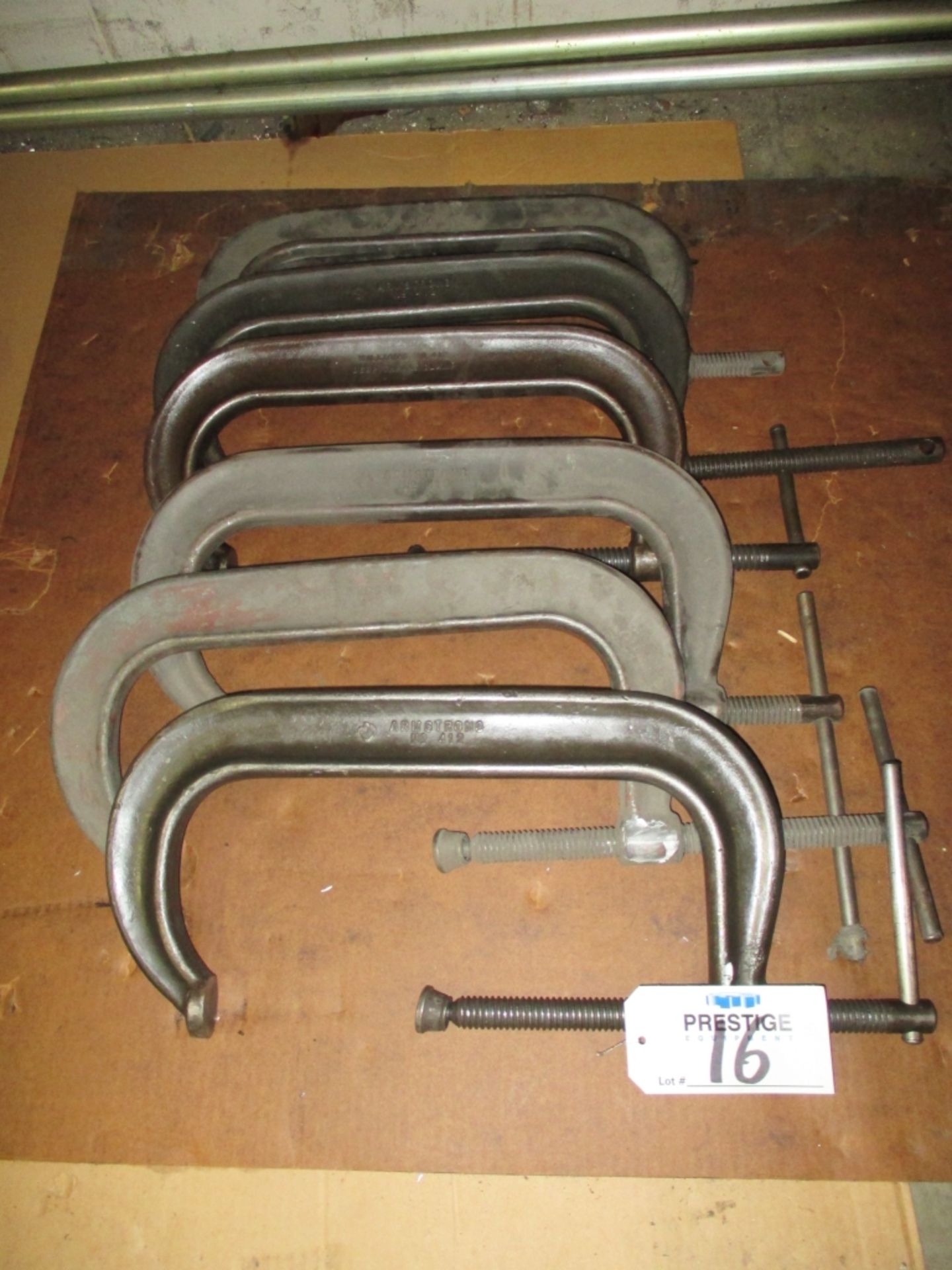 (6) ARMSTRONG MODEL 412 C-CLAMPS, HEAVY DUTY DROPPED FORGED