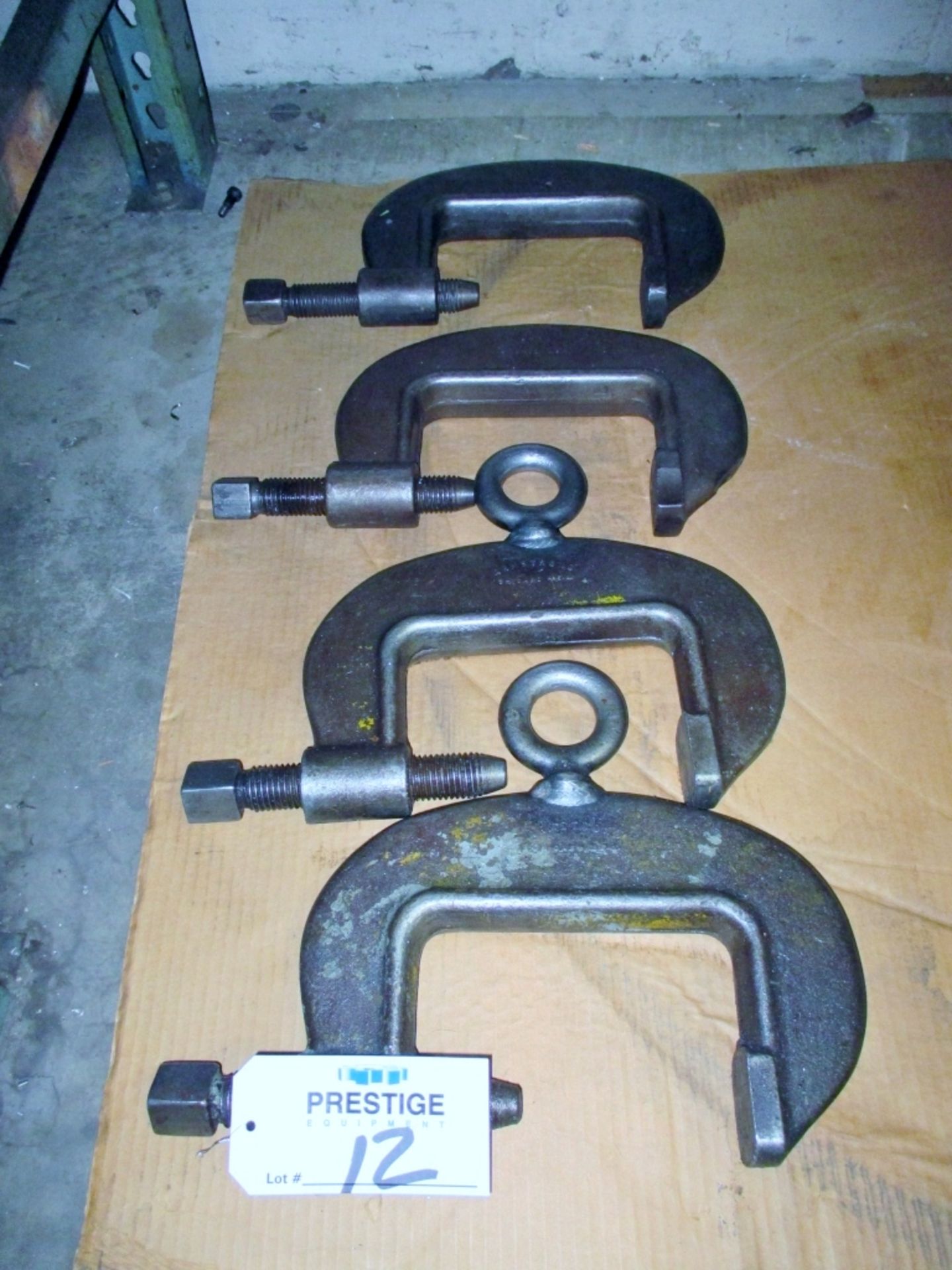 (4) ARMSTRONG 6 3/4" BRIDGE C-CLAMPS, NO. 16, HEAVY DUTY DROPPED FORGED