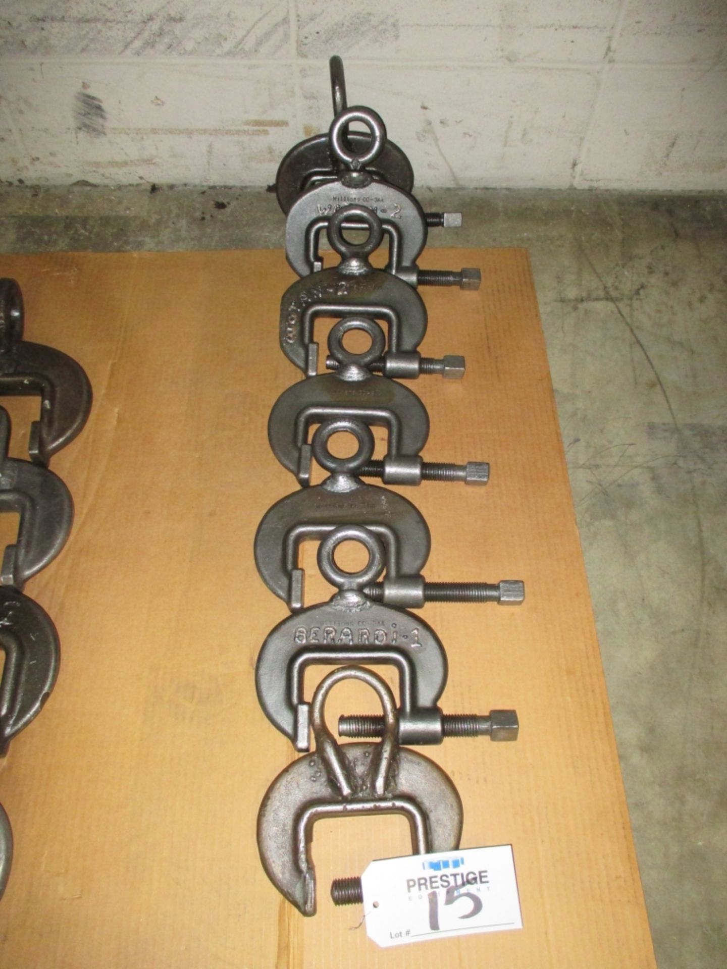 (7) WILLIAMS MODEL CC-3AA 3 1/2" BRIDGE C-CLAMPS, HEAVY DUTY DROPPED FORGED