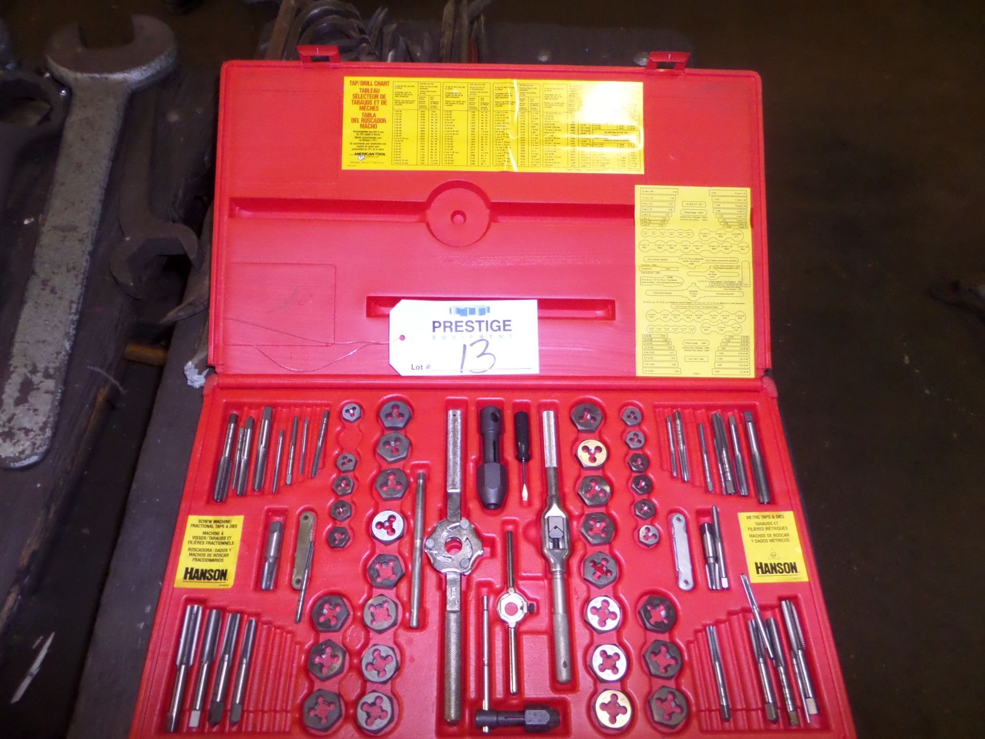 HANSON STANDARD AND METRIC TAP AND DIE SET