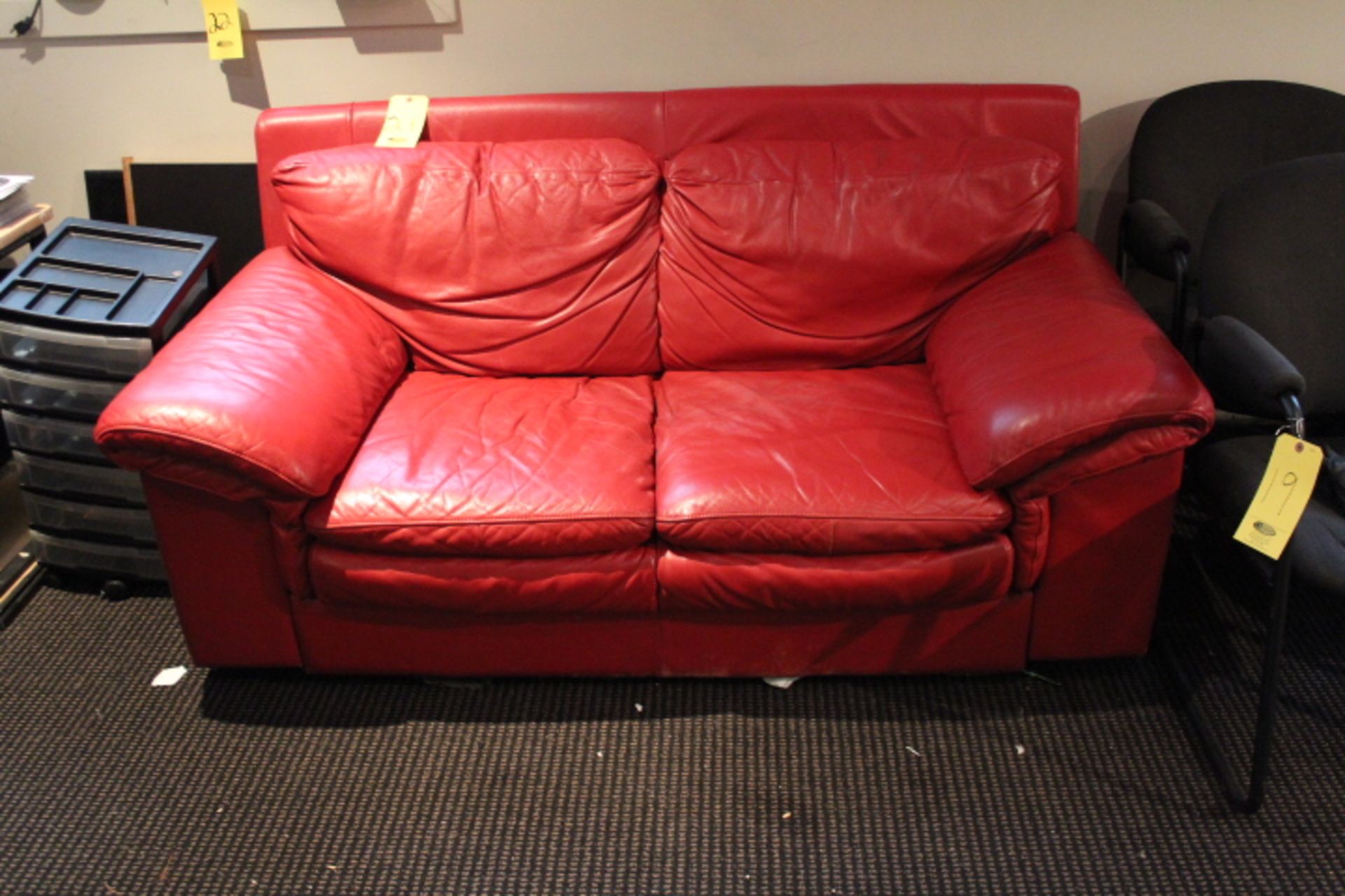 RED LEATHER COUCH