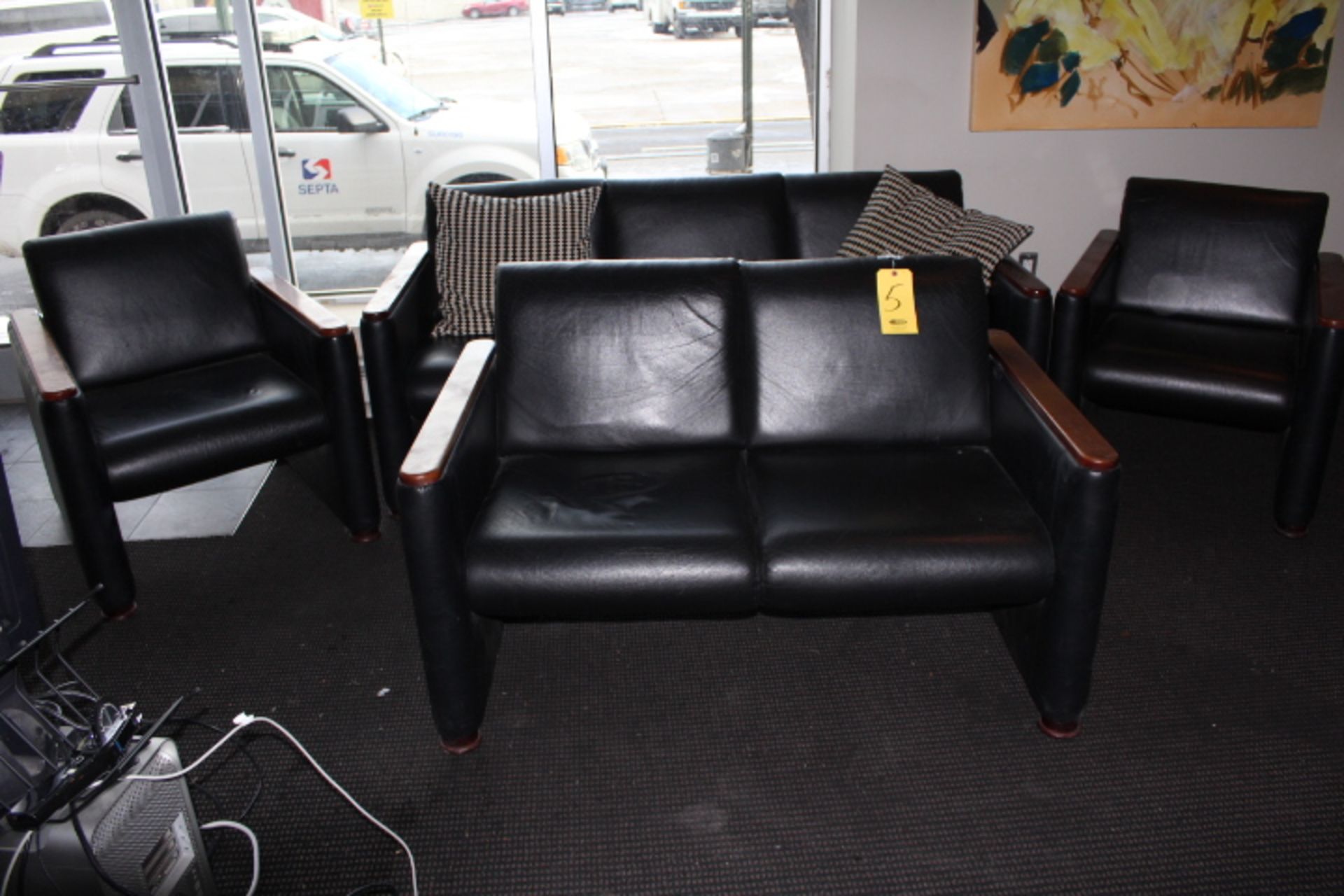 4-PIECES ASSORTED LEATHER FURNITURE