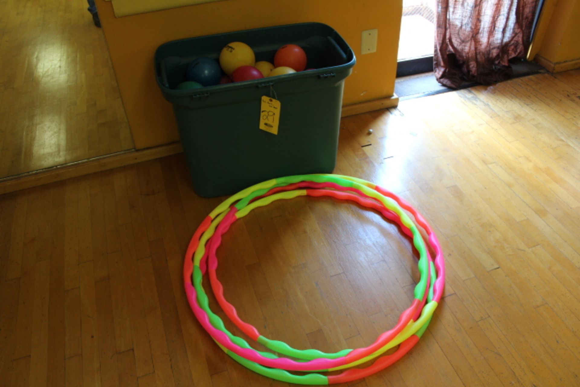 PILATES BALLS AND HULA HOOPS