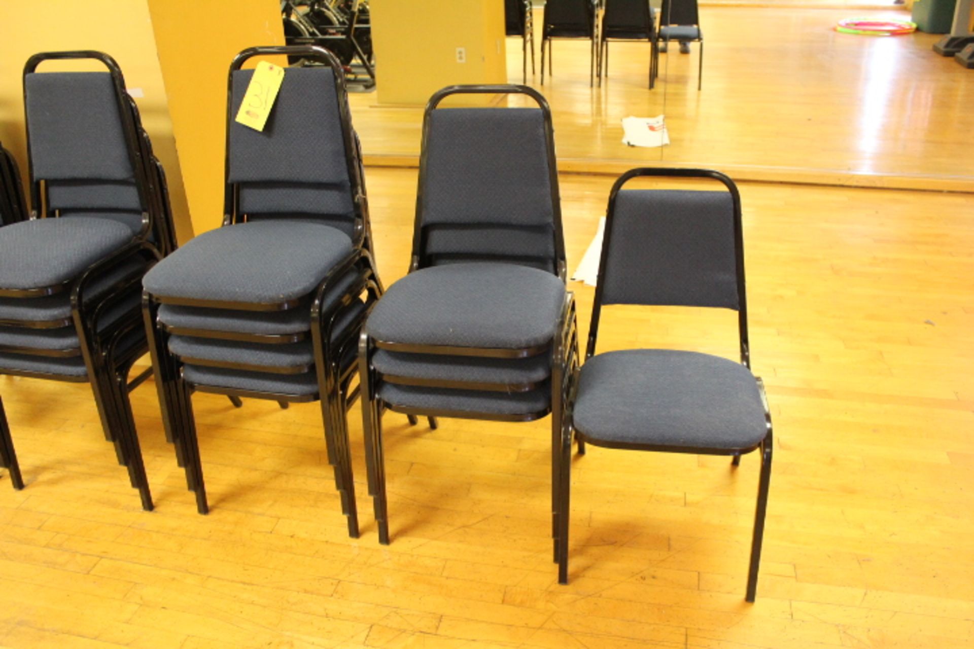 BLUE UPHOLSTERED STACK CHAIRS