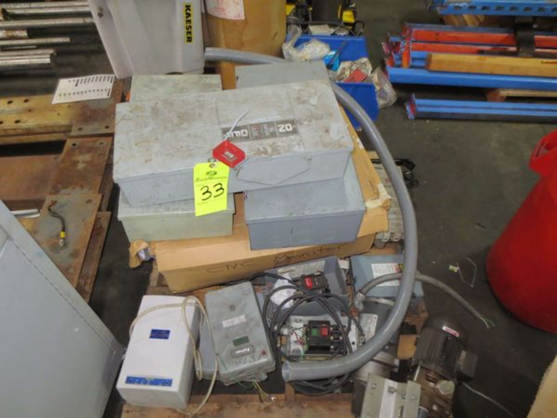 Pallet w/elec. boxes & motors