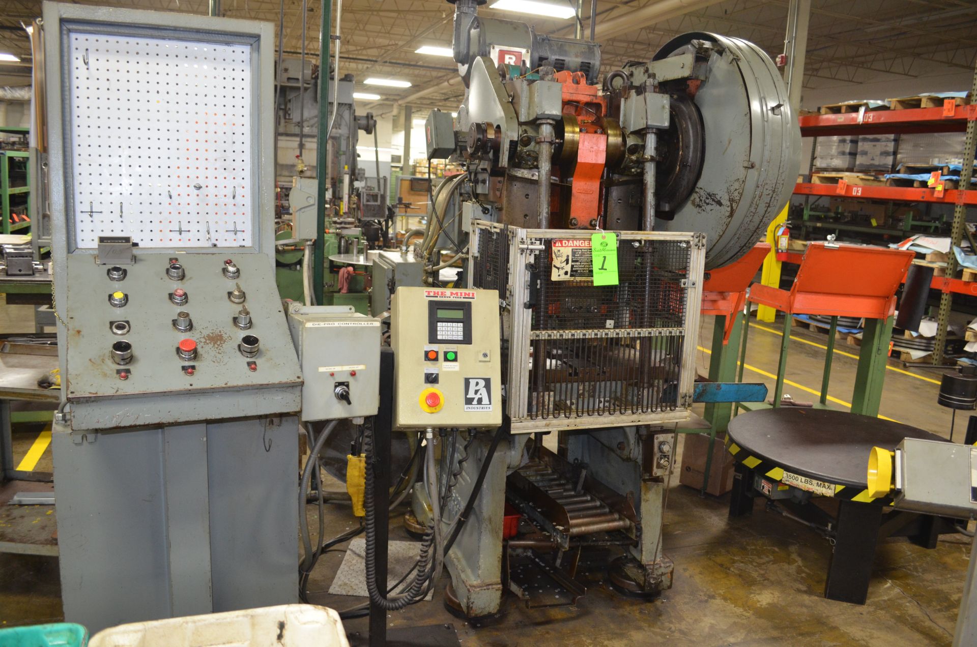 V & O Press Co., M/N 25, S/N 25ST-551, 25-Ton OBI Punch Press with P A Industries Mini-Servo strip