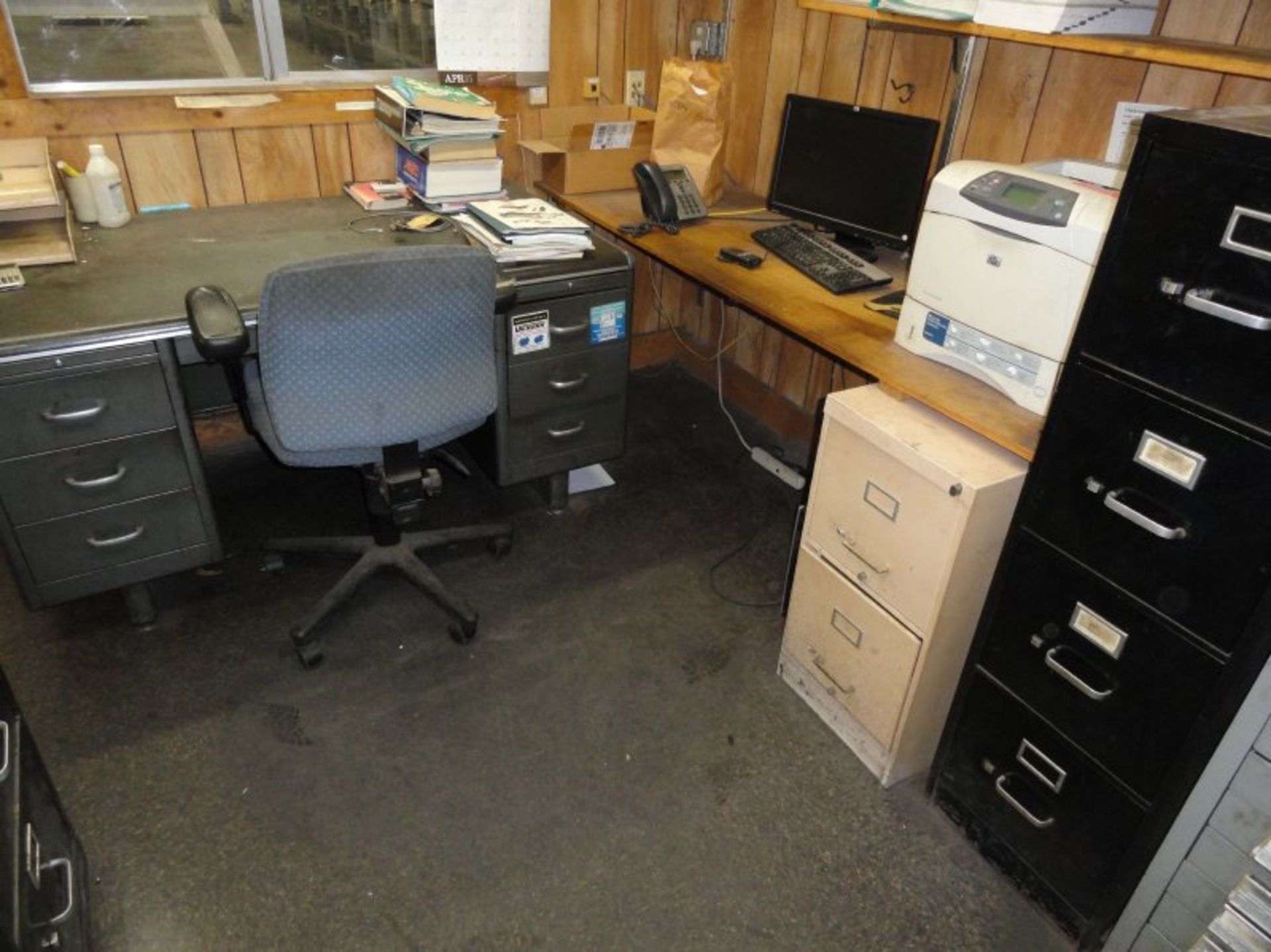 6)file cabinets, desk, chair - Image 2 of 2