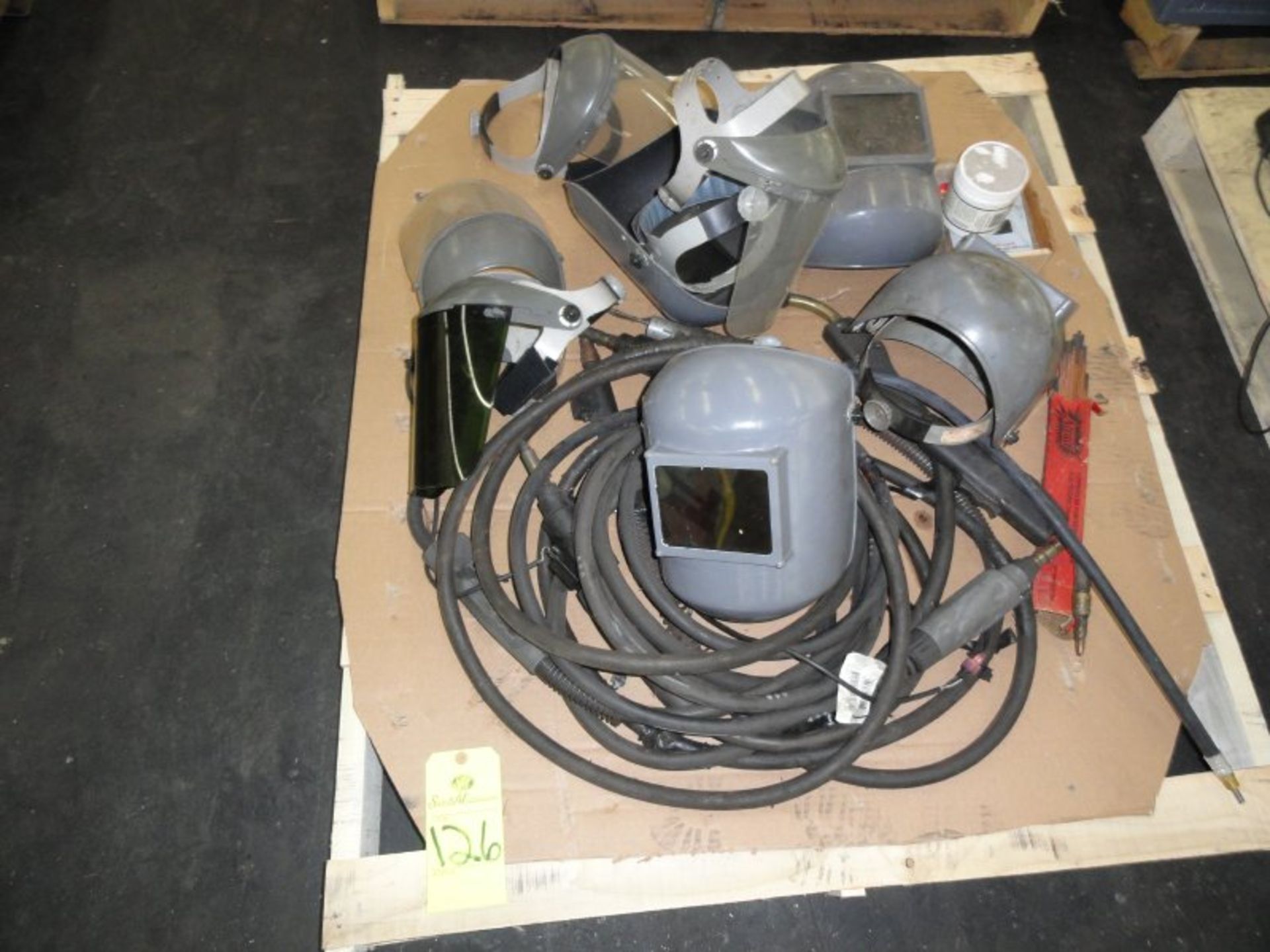 Welding helmets, whips, shields