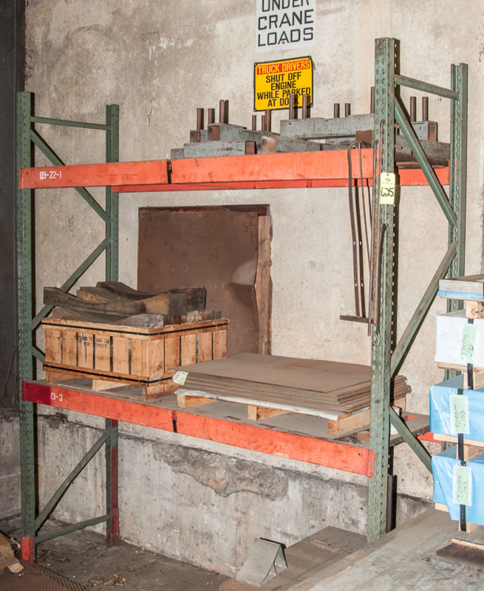 3)Sections of pallet racking