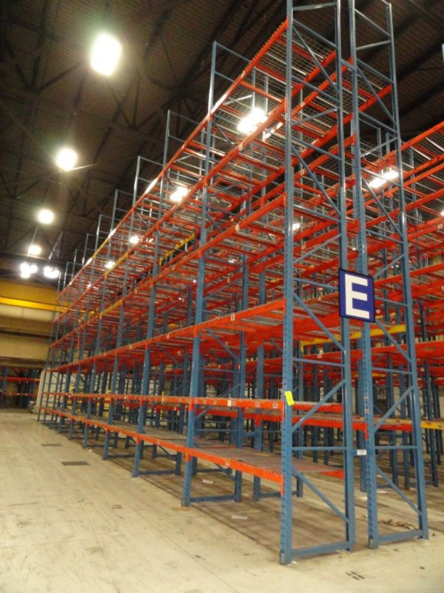 18 sections of pallet racking, 20- 30'x44" uprights, 198- 100" load beams w/wire decking