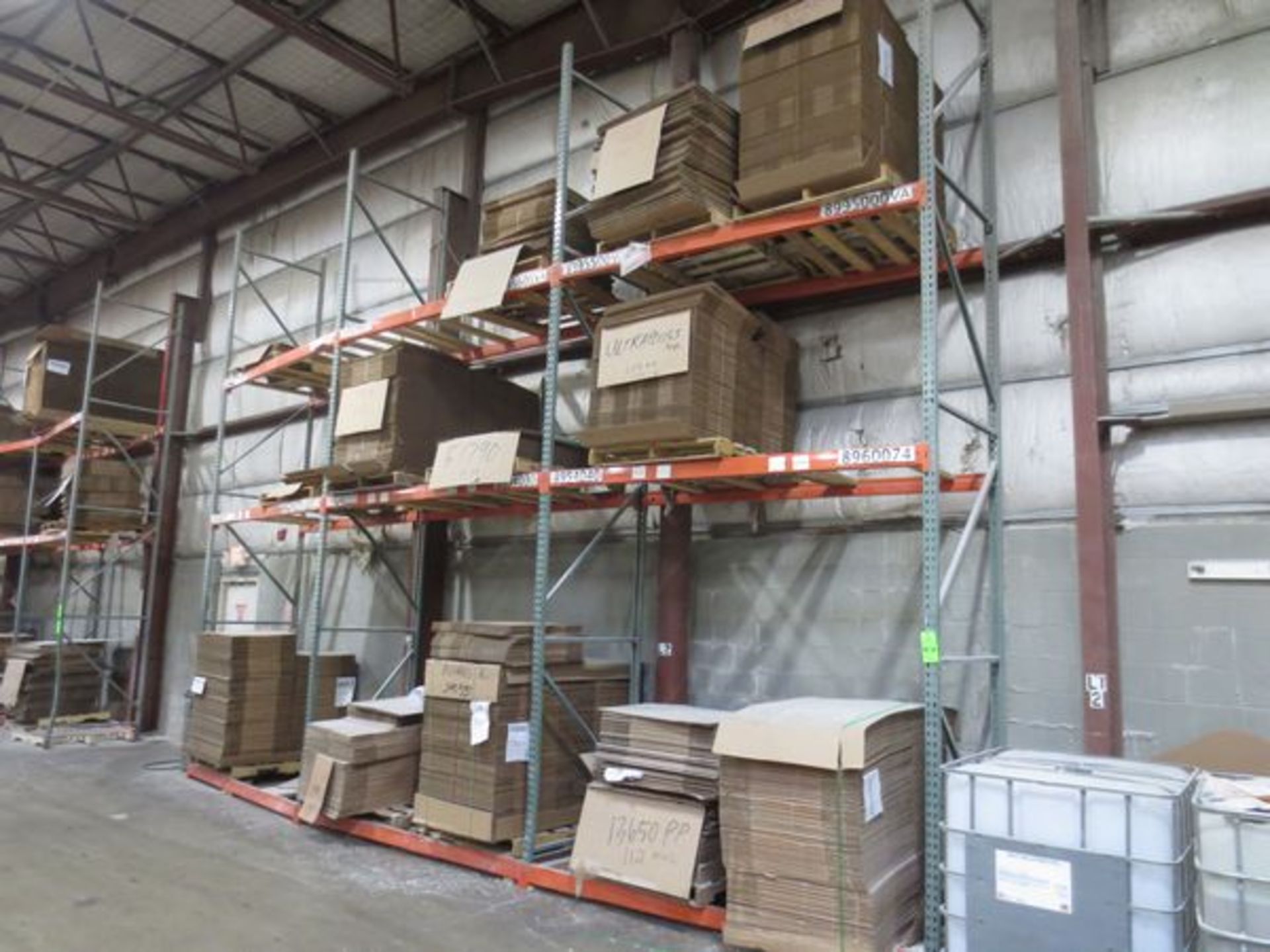 Interlake pallet racking with 44'' X 20' tall uprights, 8' 3'' cross beams/three sections