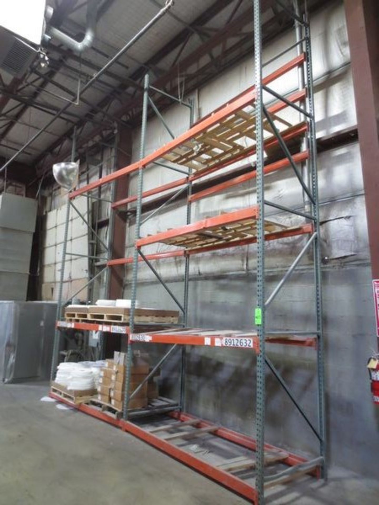 Interlake pallet racking with 44'' X 20' tall uprights, 8' 3'' cross beams/two sections
