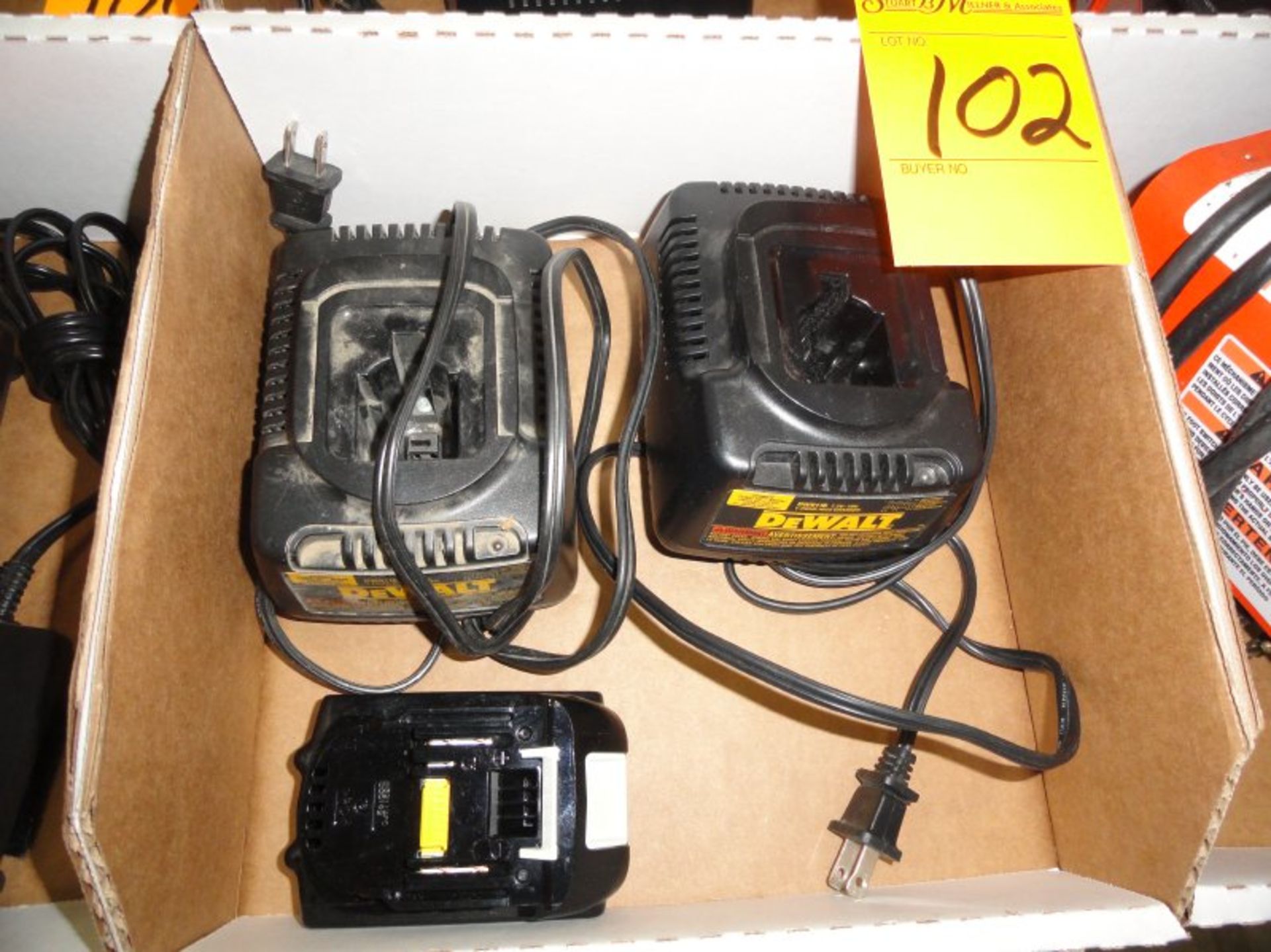 2)DeWalt 18 volt one hour chargers, m/n DW9116