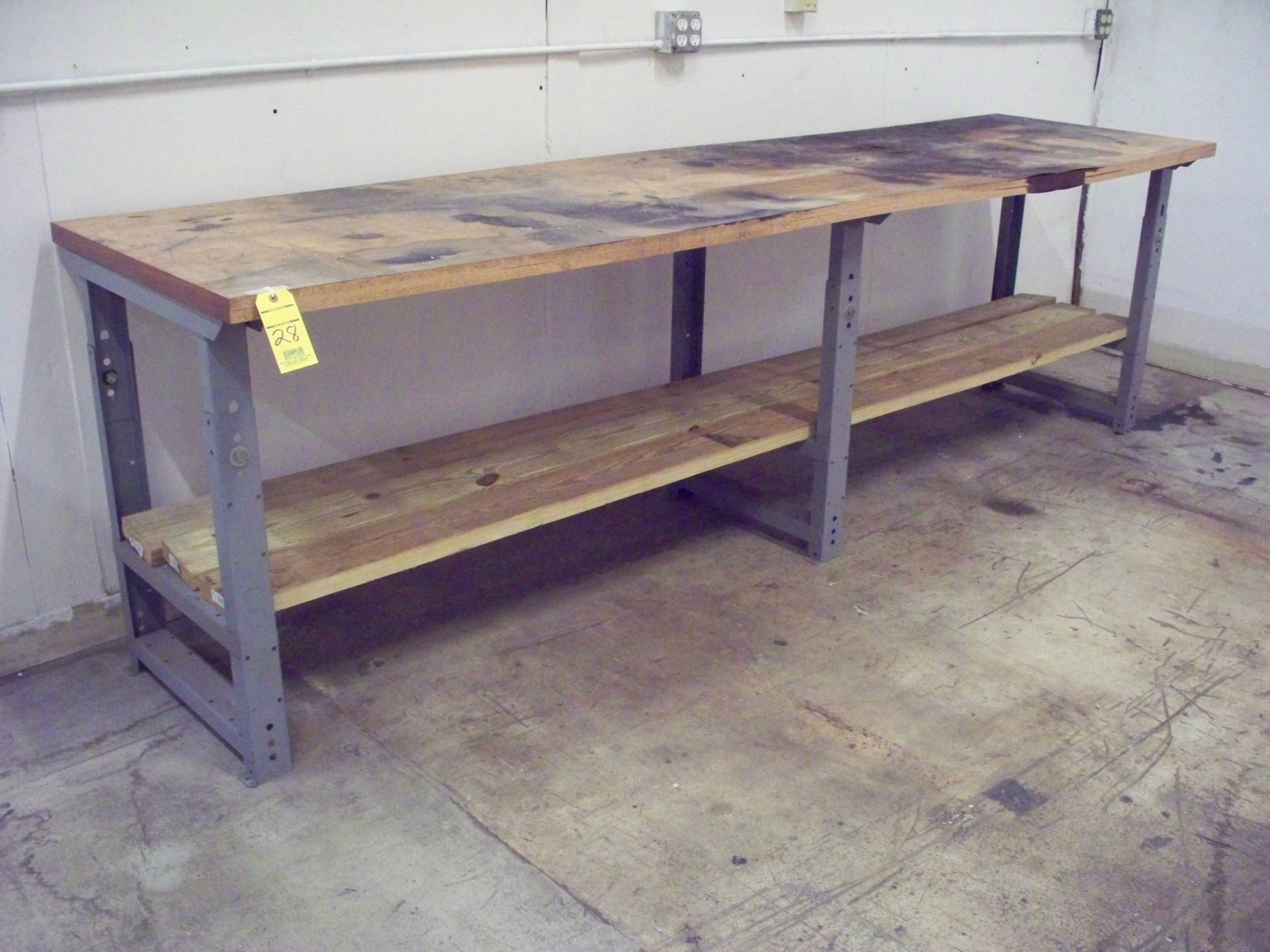 WOOD / STEEL WORK TABLE - 10'