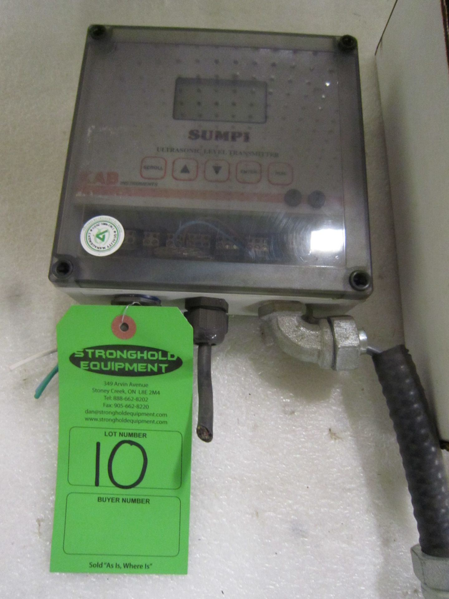 KAB Instruments Sumpi Ultrasonic Level Transmitter with digital readout and test probes - Image 2 of 2