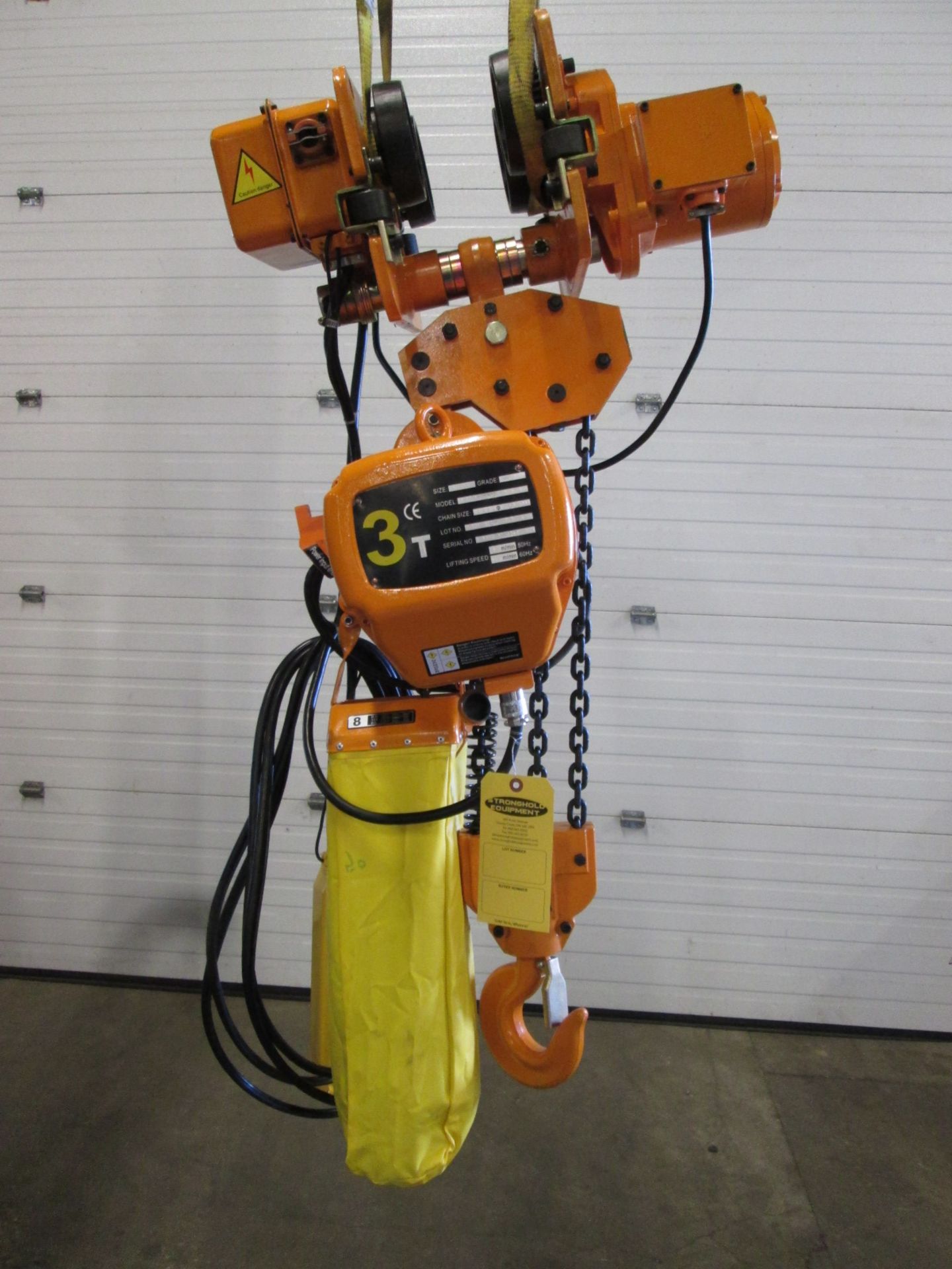 RW 3 Ton Electric chain hoist with power trolley and 8 button pendant controller - 220V - 20 foot