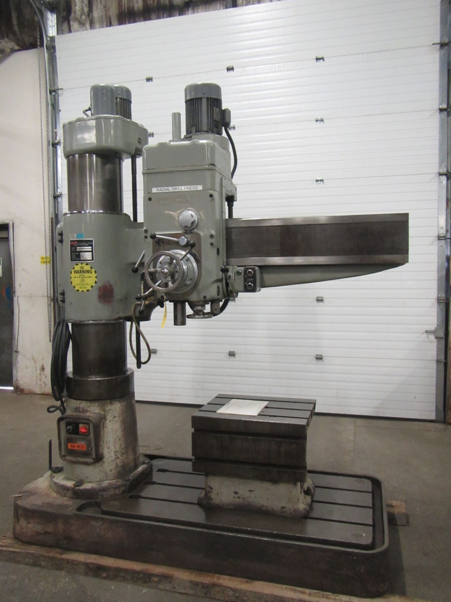 Havlik Radial Arm Drill 4 foot model Z3035B variable speed drill with T-Slot Box Table