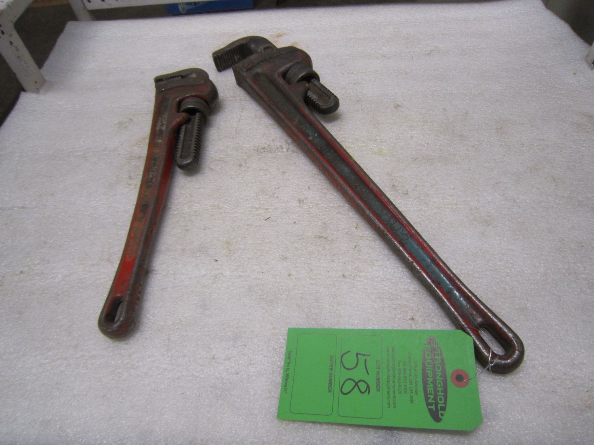 Lot of 2 Ridgid Pipe Wrenches
