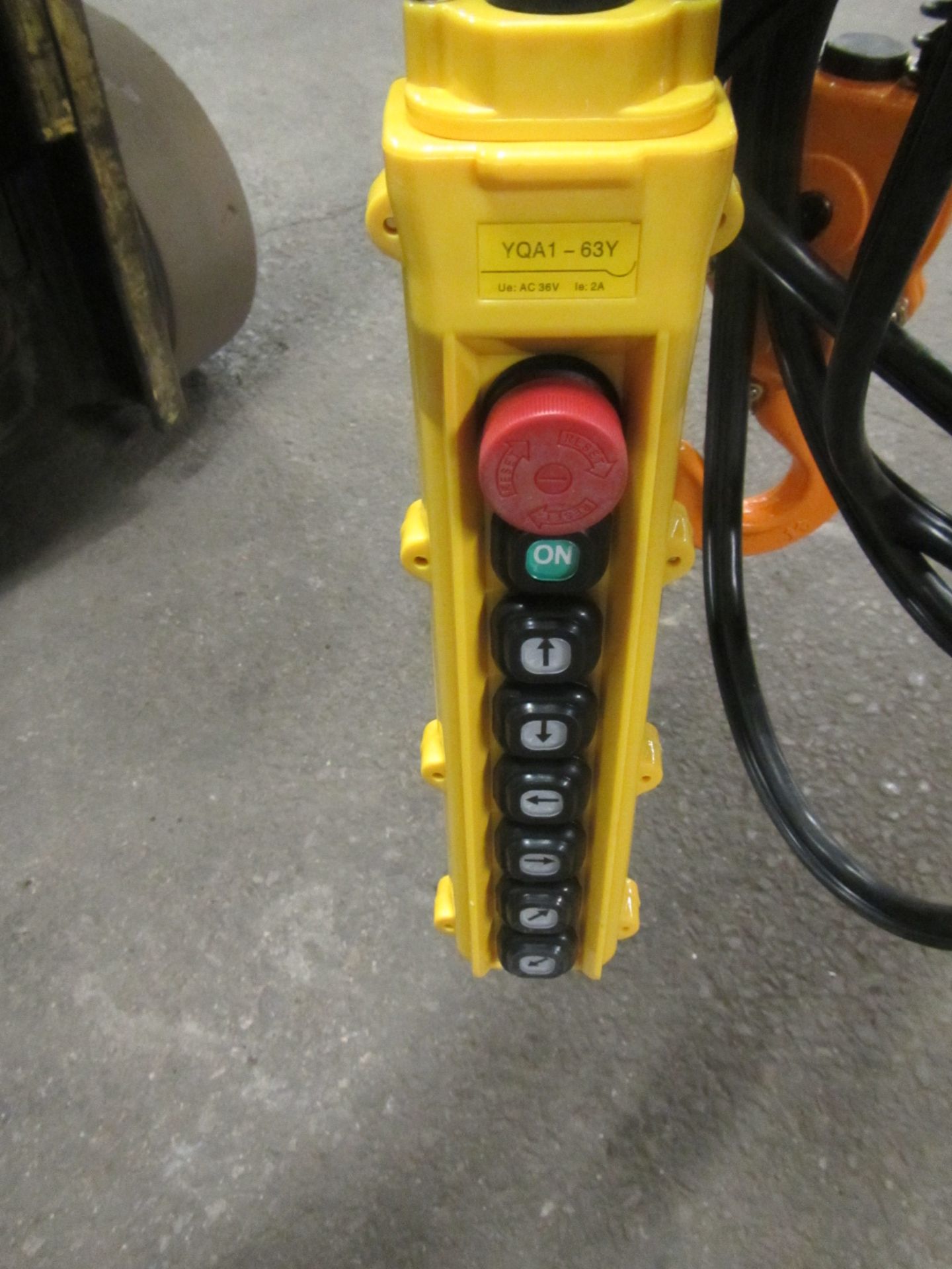 RW 1 Ton Electric chain hoist with power trolley and 8 button pendant controller - 220V - 20 foot - Image 4 of 4