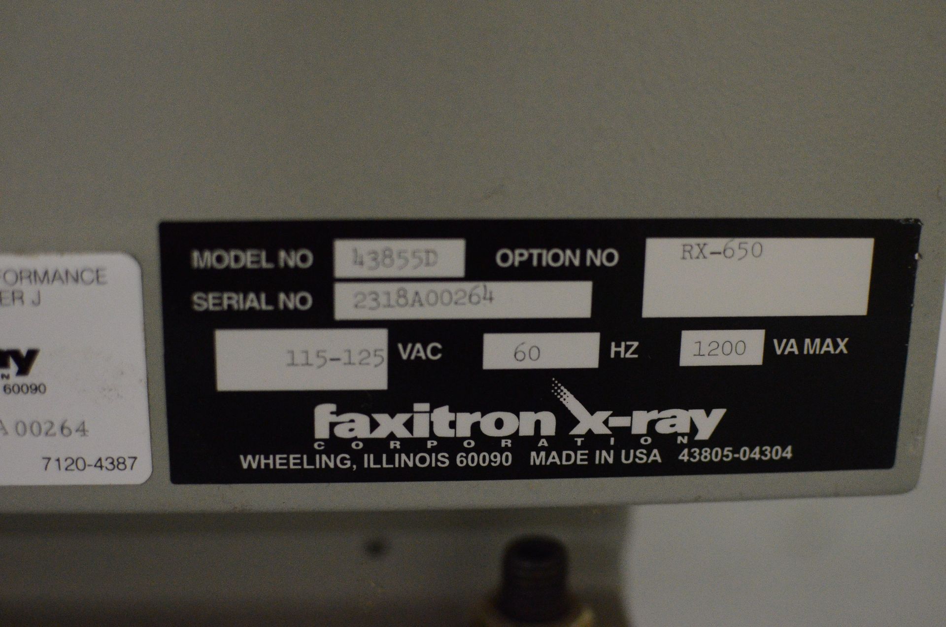 Faxitron X-Ray: Cabinet X-Ray System , Model: 43855D , S/N: 2318A00264 , YOM: 7/2003 - Image 4 of 4