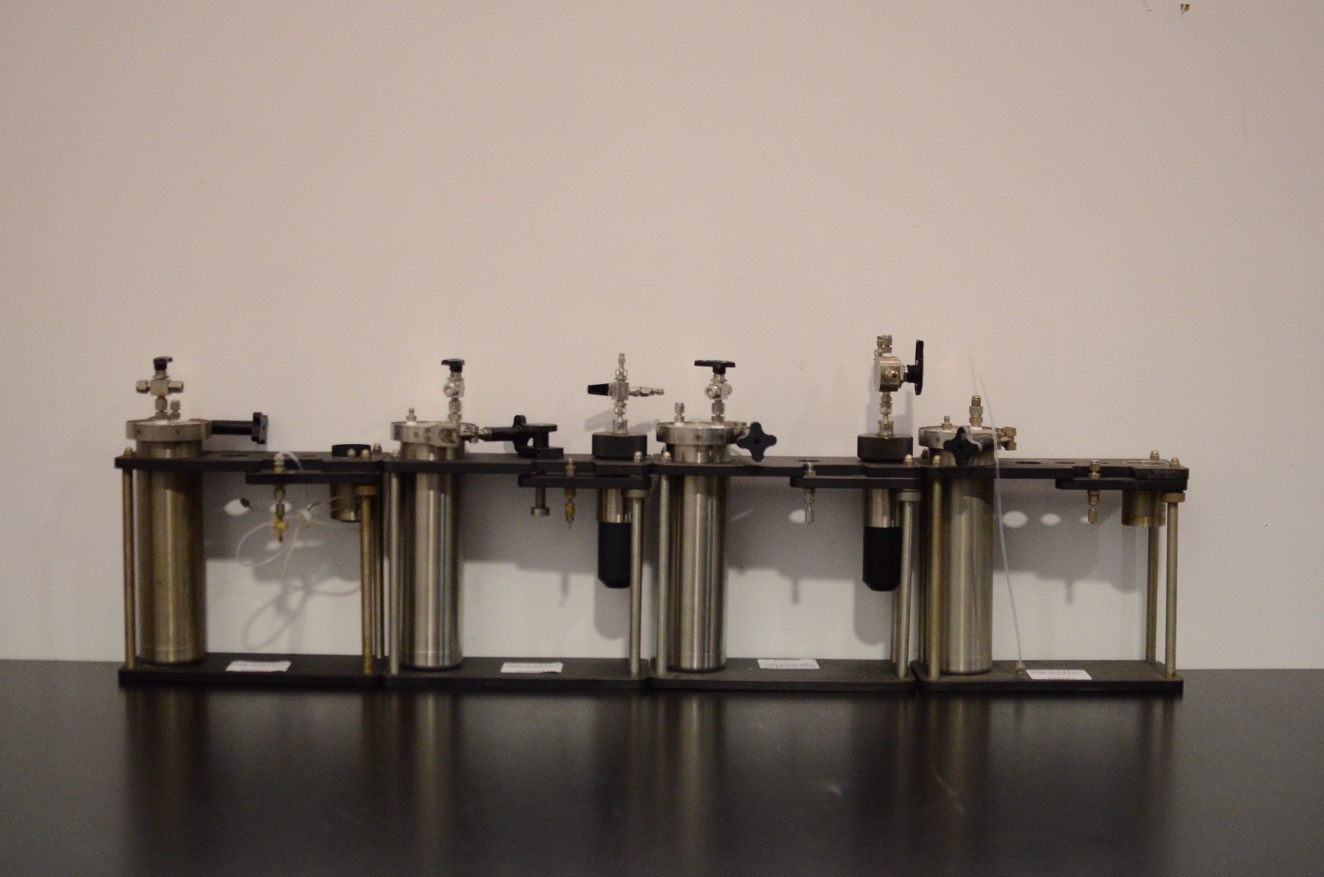 Lot of (4) Flash Chromatography Stand With Solvent Reservoir