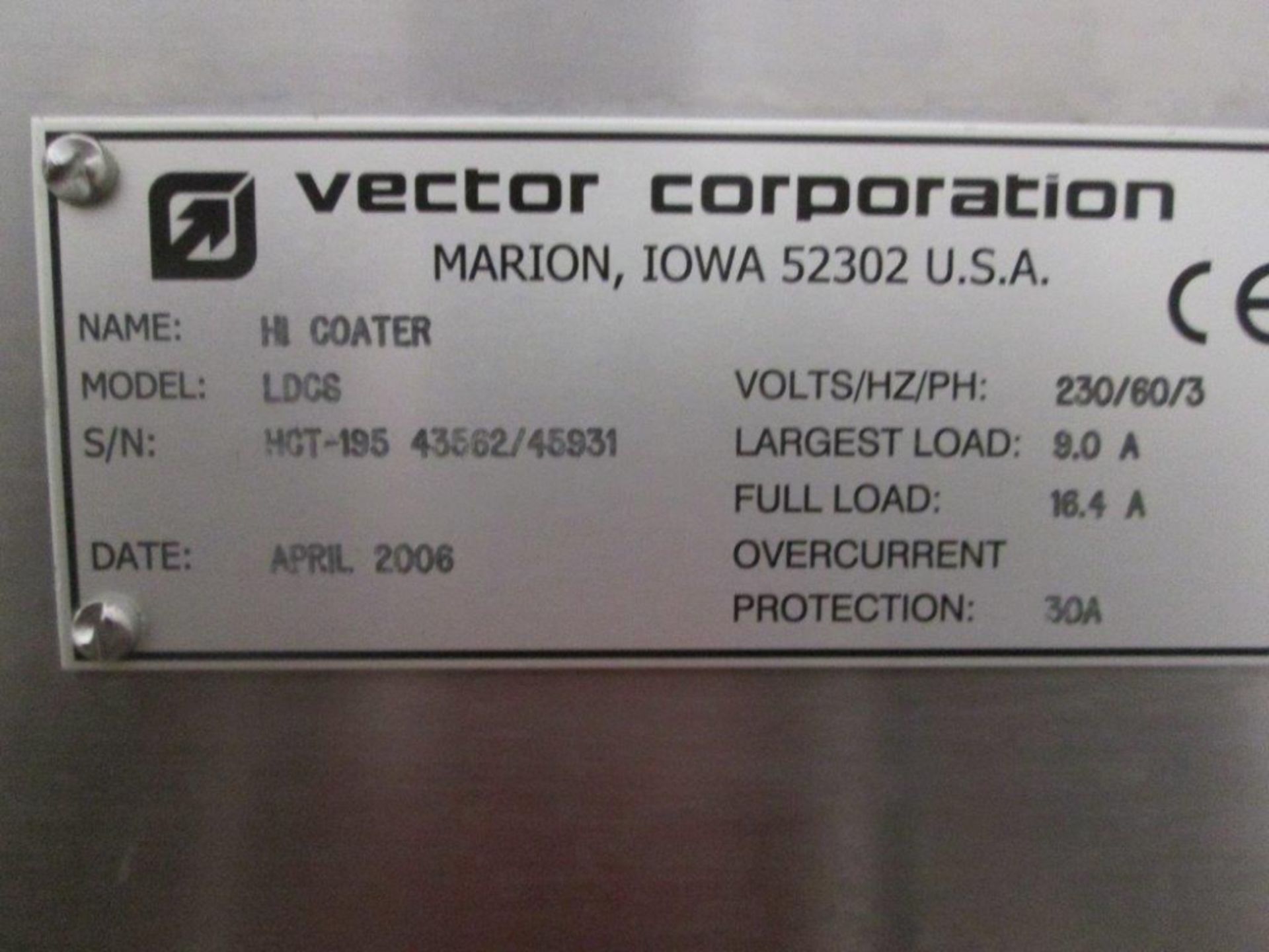 Vector LDCS Lab Hi Coater - Image 2 of 11