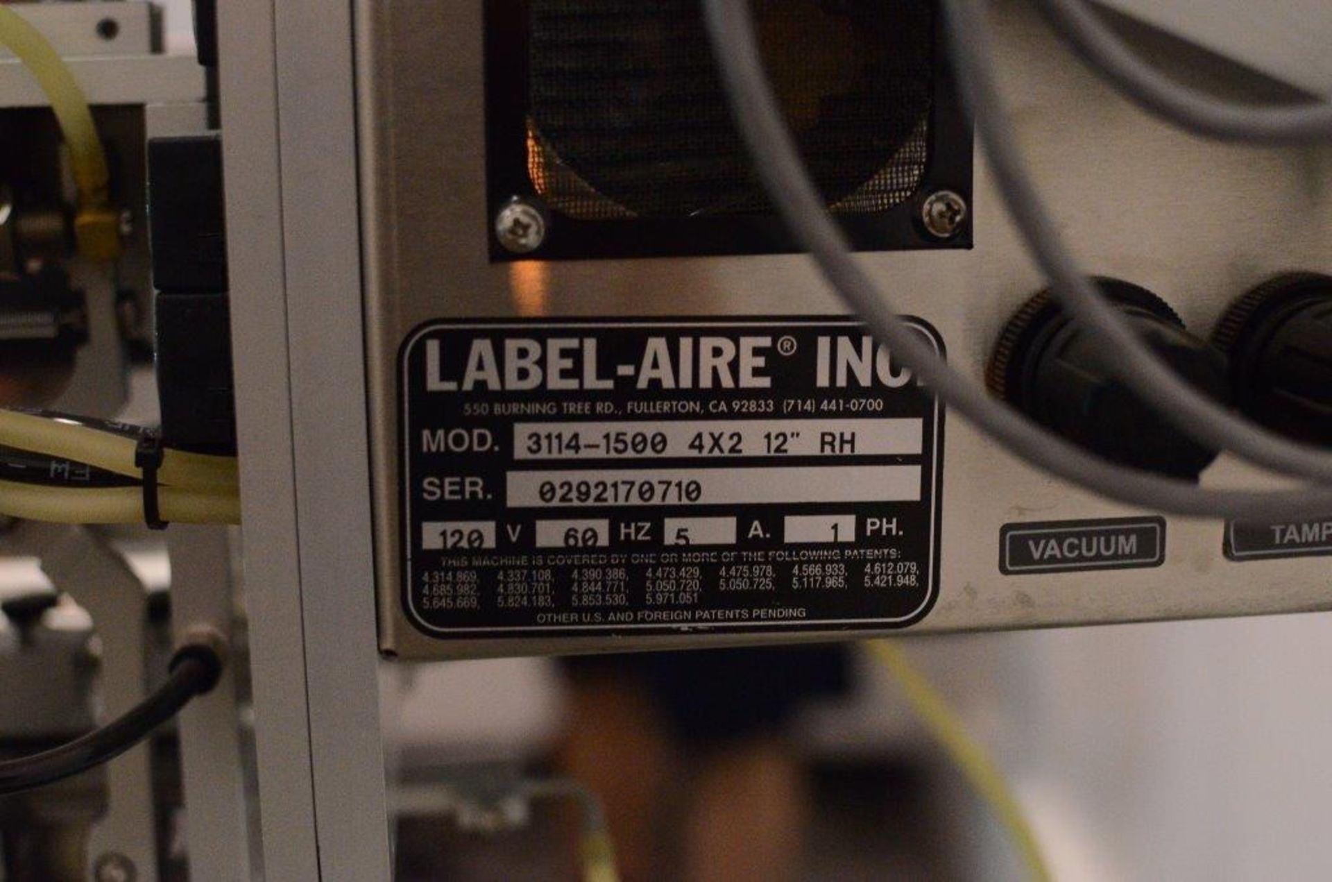 Label-Aire 3114 Dual Action Tamp Label Applicator - Image 4 of 7