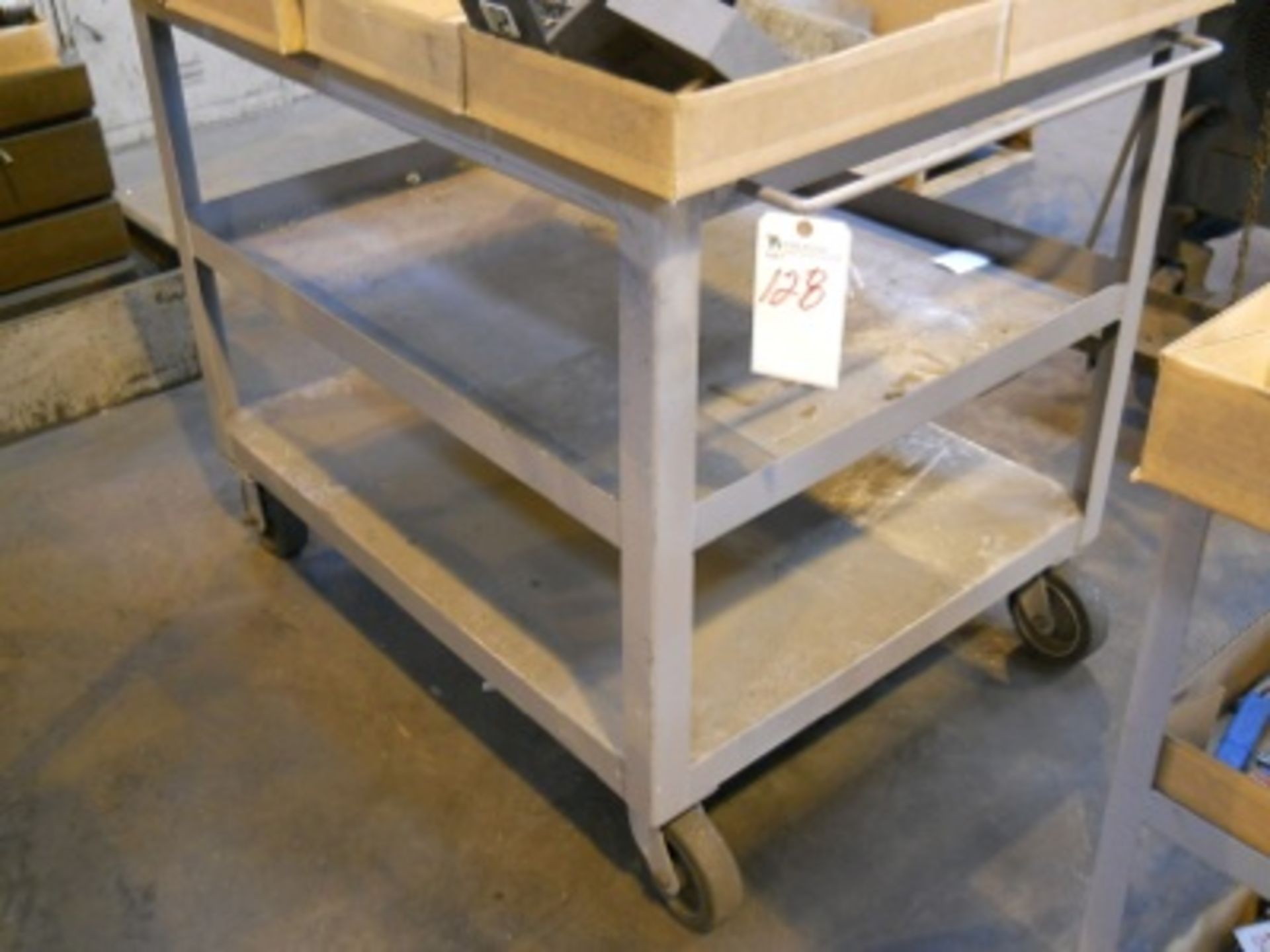 43"L x 33"D x 37"H, 3-Level Heavy Duty Steel Cart (No Contents)