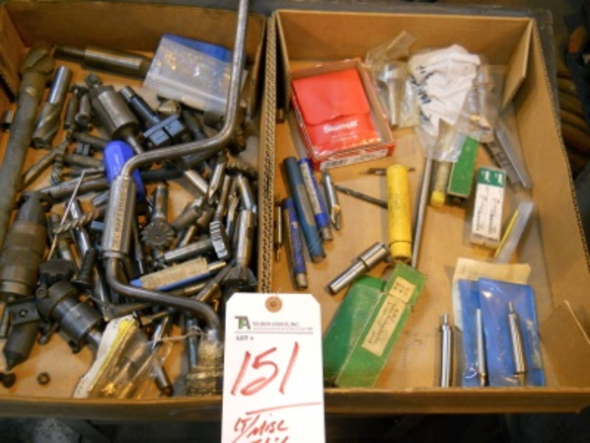 (Lot) Assorted Tooling, Key Cutters,  Center Drills, Counter Sinks w/ Cabinet