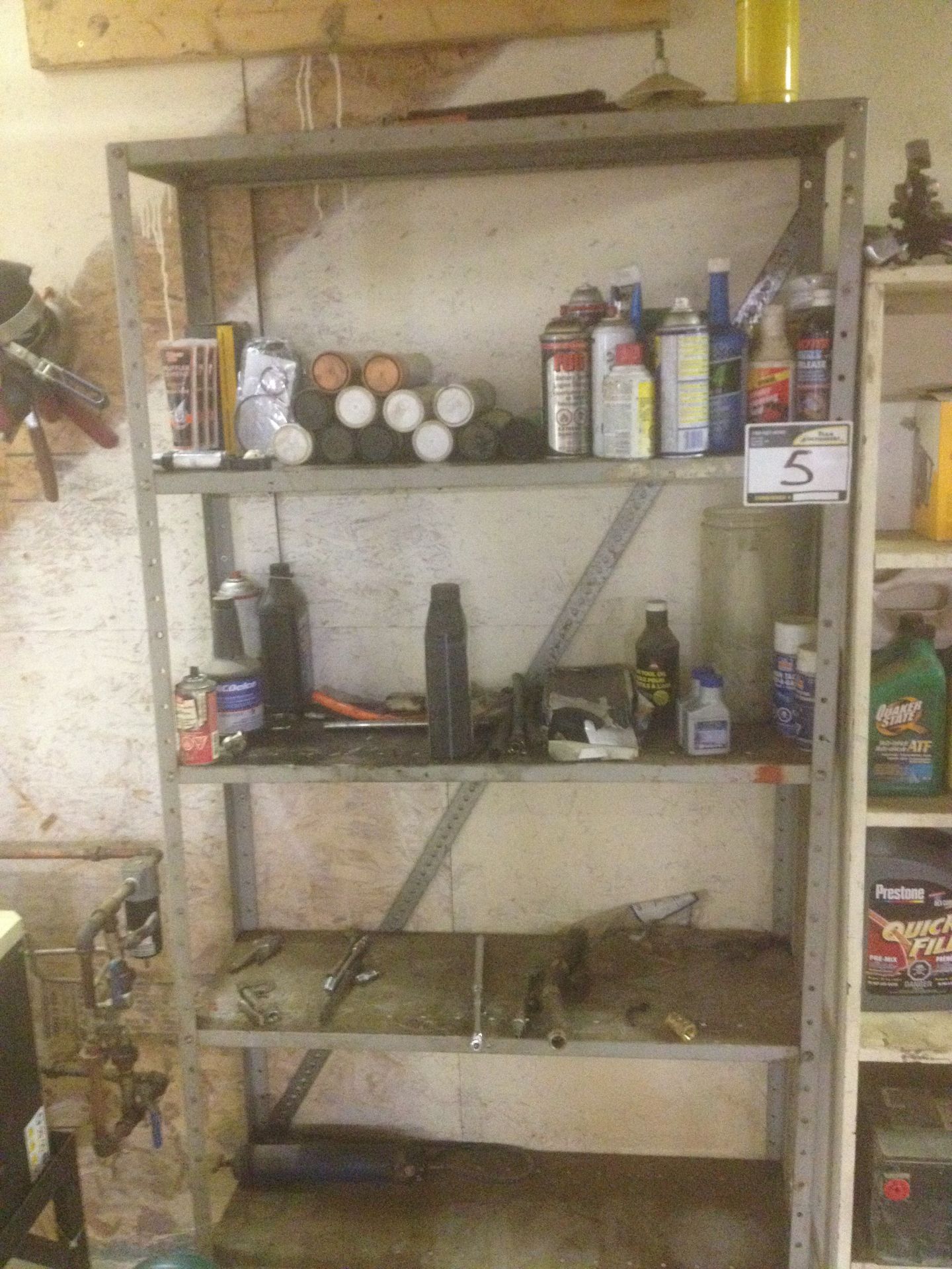 STEEL SHELF UNIT WITH CONTENTS