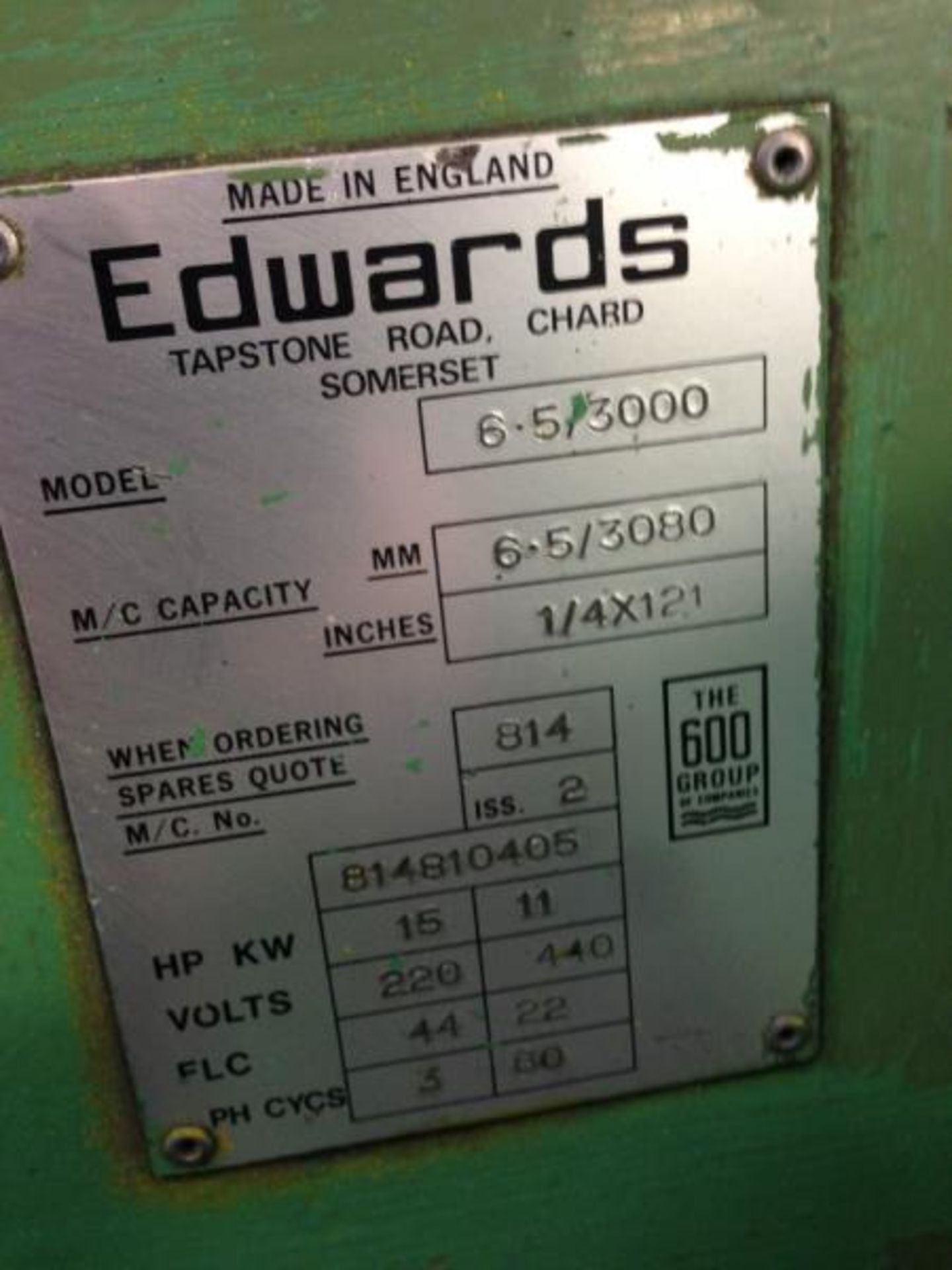 Edwards # 6.5-3000 "Truecut" Hyd. Power Shear - Image 5 of 6