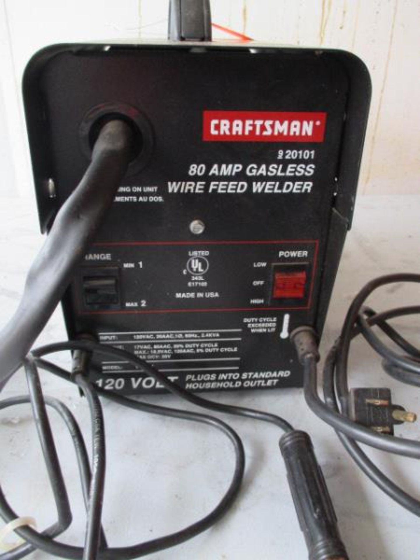 Craftsman Wire Feed Welder, Model: 920101, 80 Amp Gasless, 120 Volt, Plugs Into Standard Household - Image 2 of 6