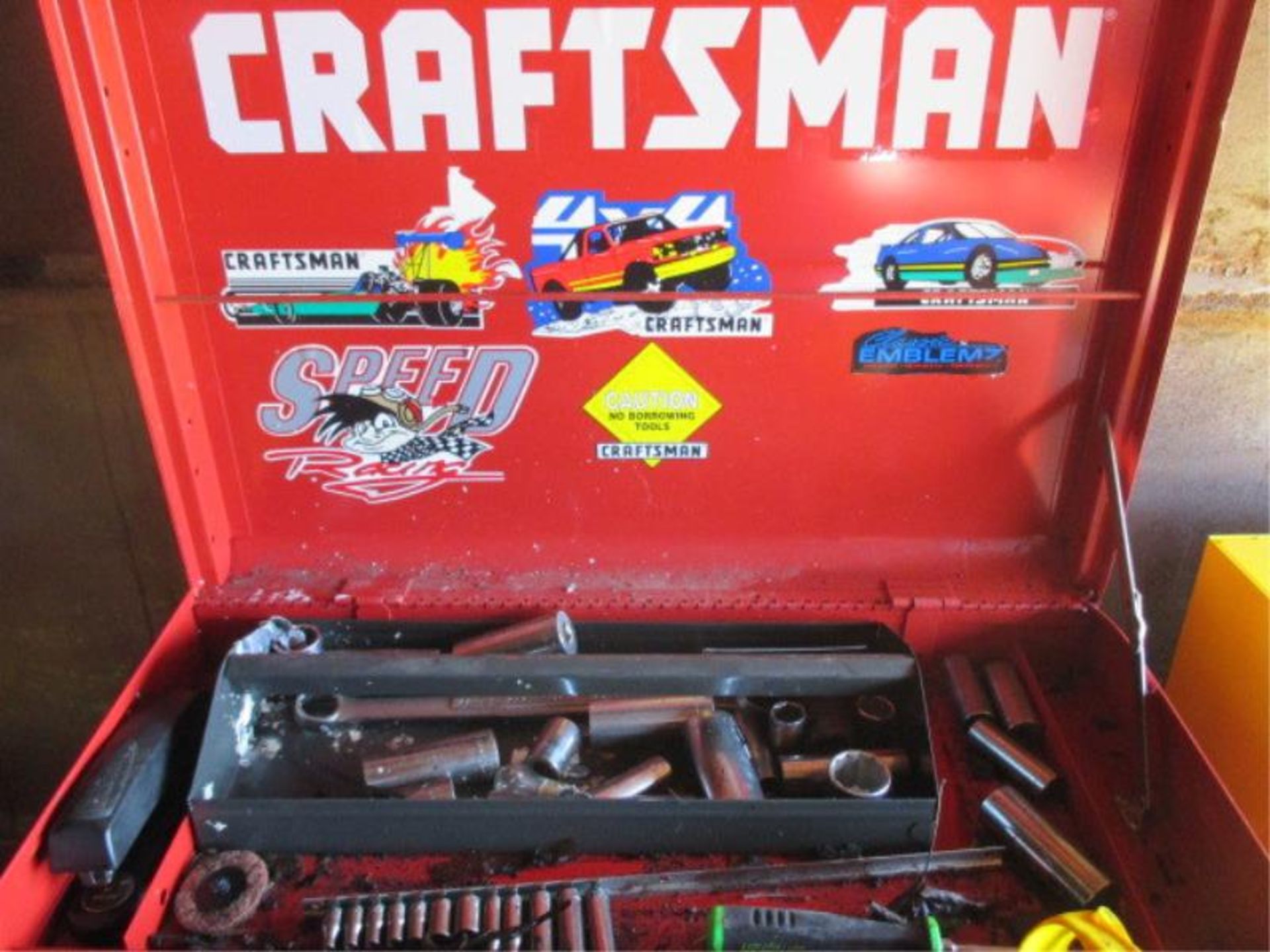 Craftsman Tool Box, Red, 6 Drawers, Lift Top Cover w/ Assorted Tools Including: Screw Drivers, Nut - Image 2 of 8