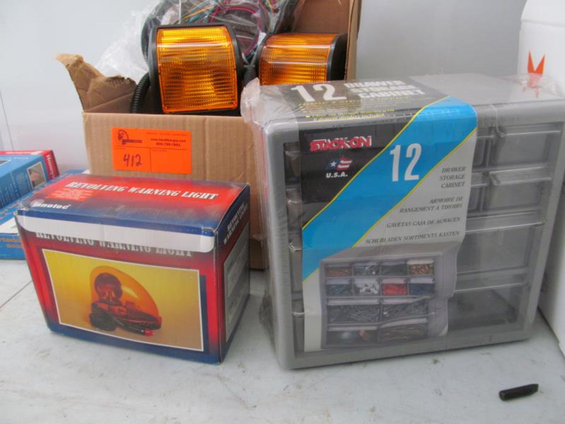New 12 Drawer Storage Cabinet, Revolving Warning Light, Measuring Tape, Walter Filter, Truck Lite - Image 4 of 5