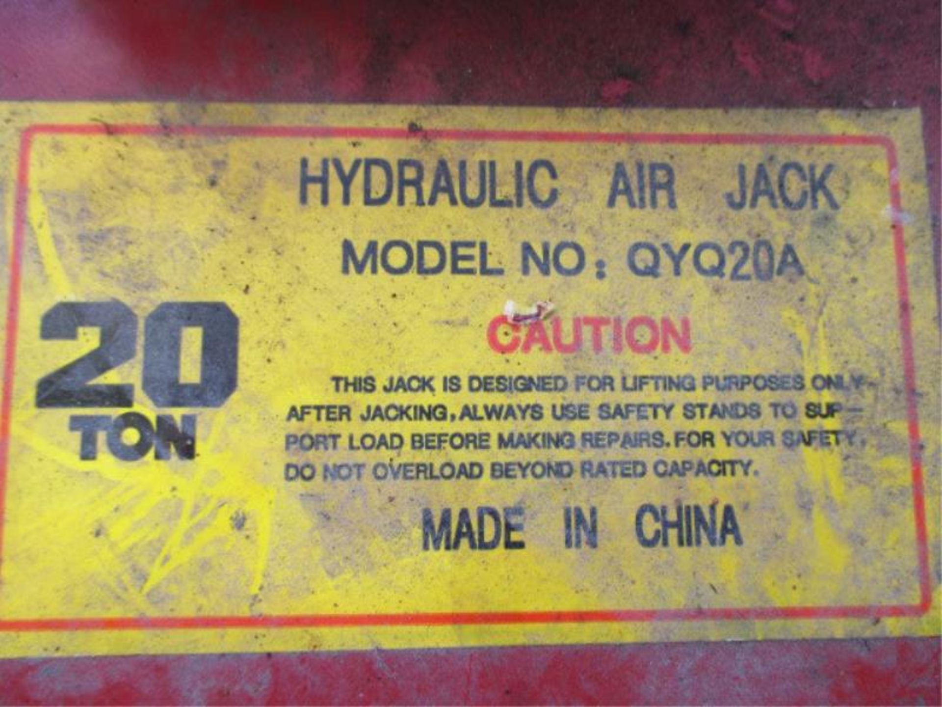 Hydraulic Air Jack, Model: QYQ20A, 20 Ton, Missing Handle Missing Handle - Image 3 of 13