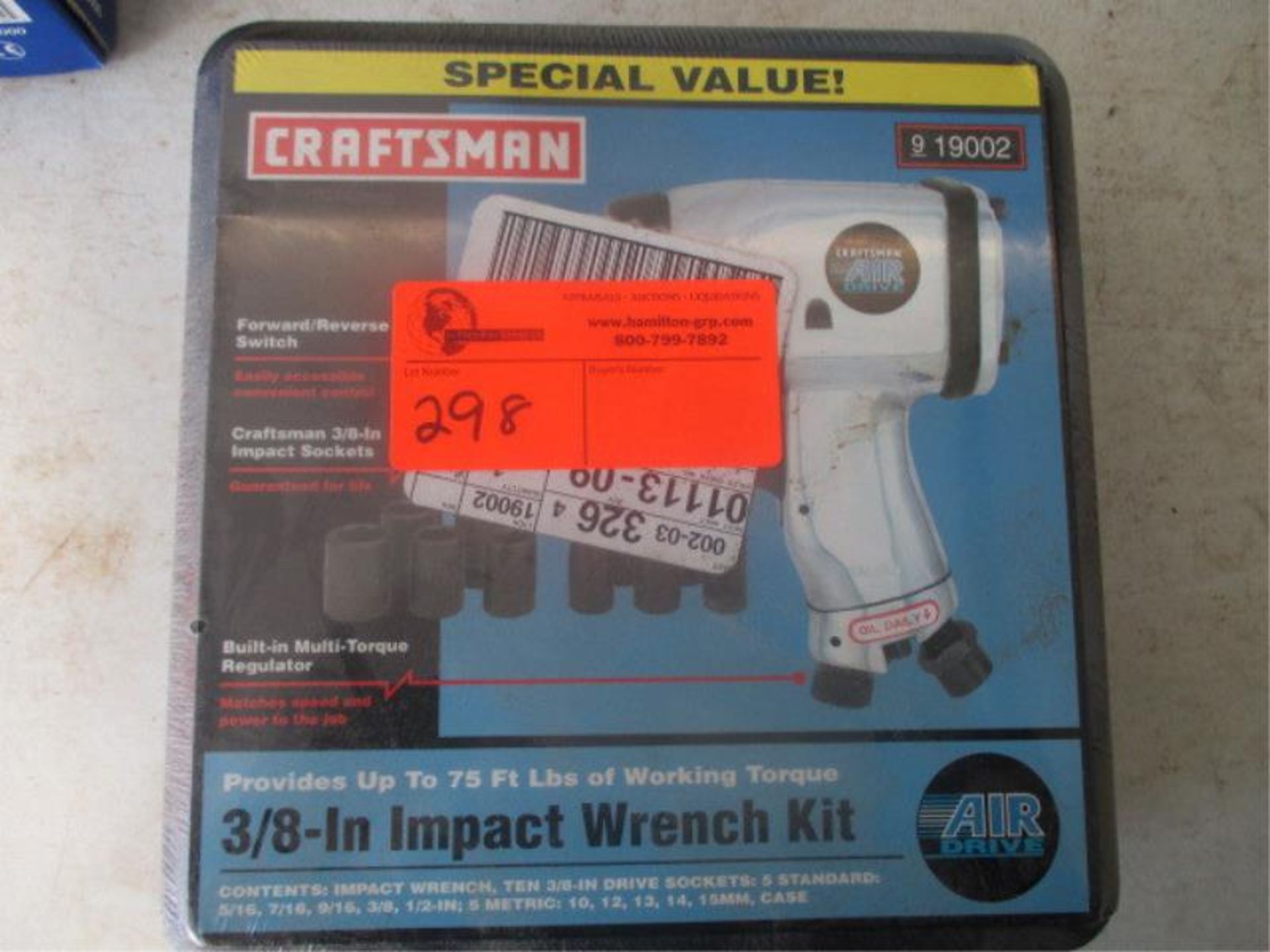 Impact Wrench Kit, 6/8", Craftsman Air Drive, Model: 919002 in Case, New Wrapped Model: 919002 in