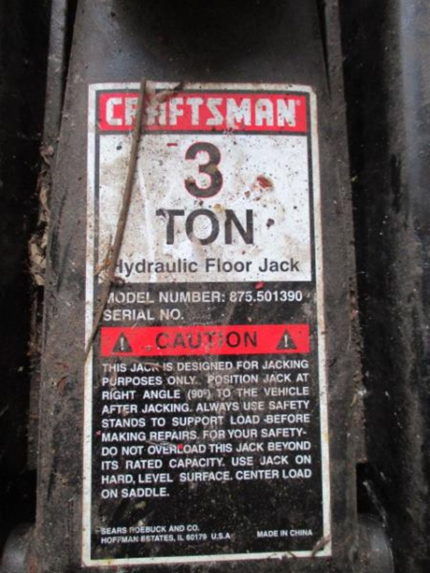 Craftsman 3 Ton Hydraulic Floor Jack, Black - Image 3 of 3