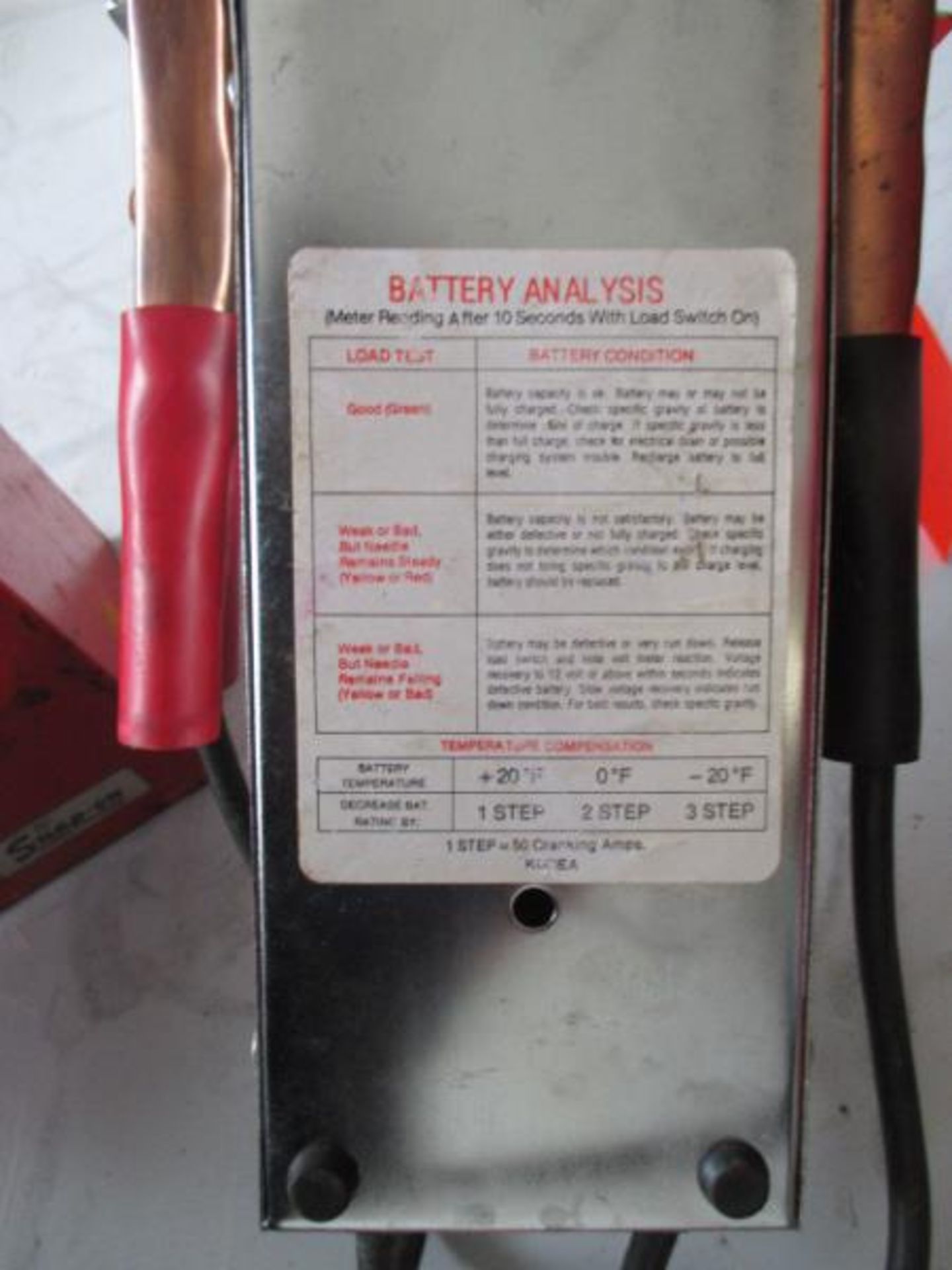 (1) Schumacher Battery Tester, Model: BT-100, 6 & 12 Volt & (1) Snap-On Diesel Timing Meter, - Image 3 of 7